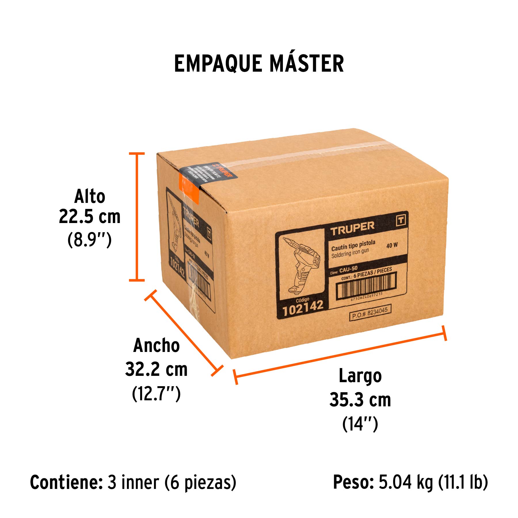 Cautín 50 W tipo pistola, TRUPER - Empaque
