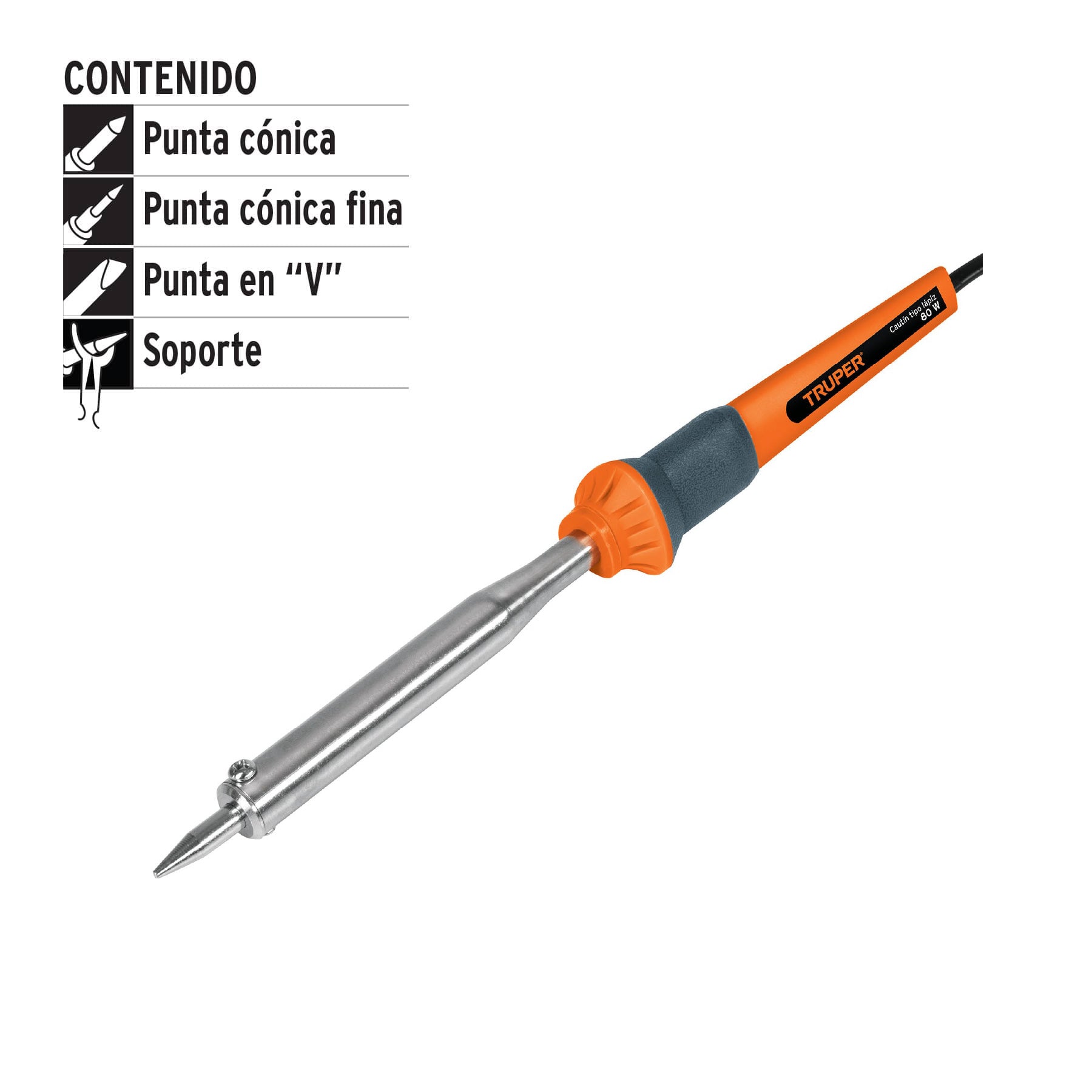 Cautín 80 W tipo lápiz para trabajo pesado, TRUPER