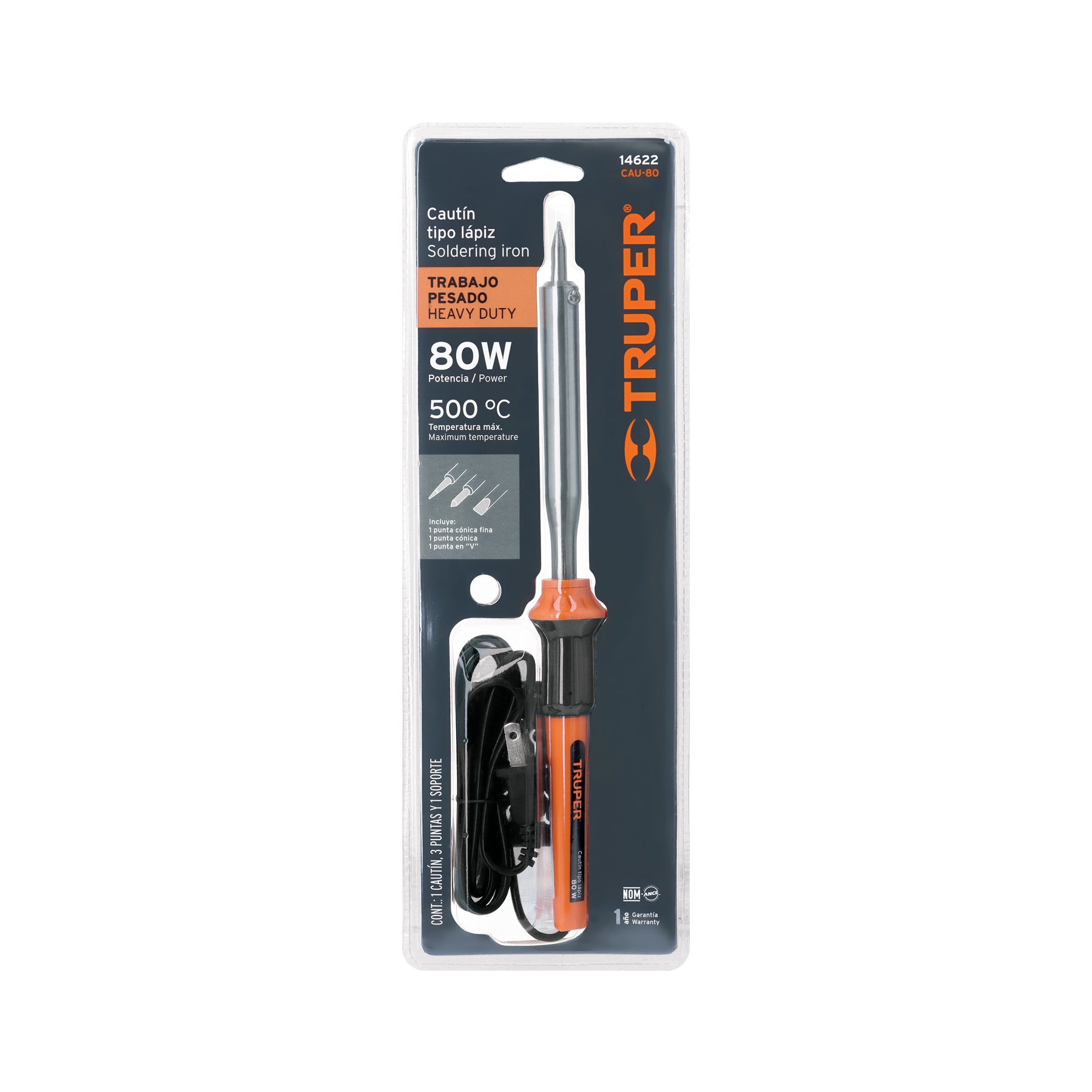 Cautín 80 W tipo lápiz para trabajo pesado, TRUPER