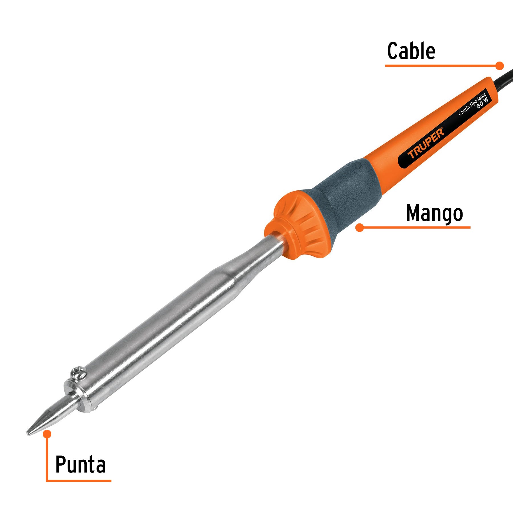Cautín 80 W tipo lápiz para trabajo pesado, TRUPER