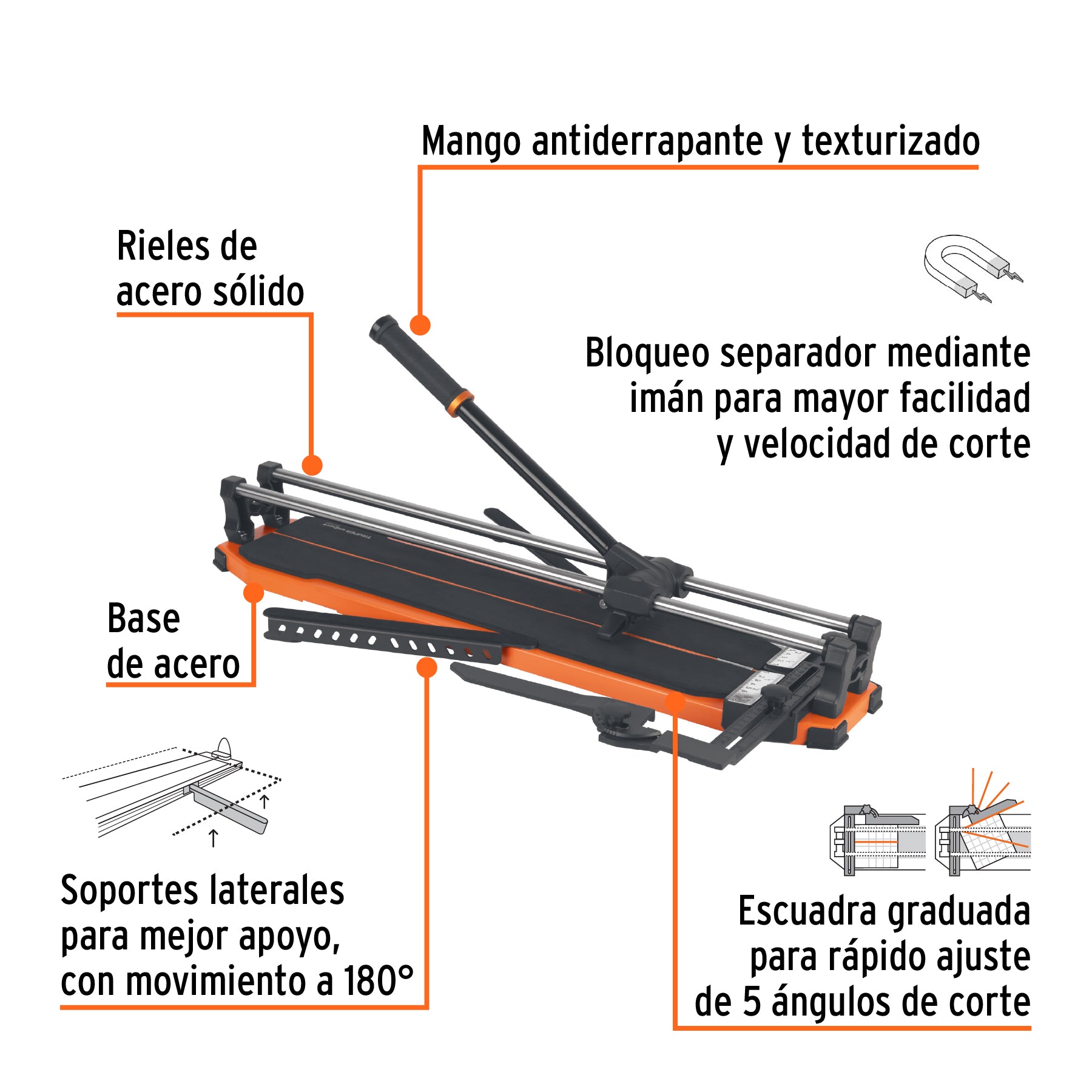 Cortador azulejo 25" (63cm) gran formato c/maletín, EXPERT