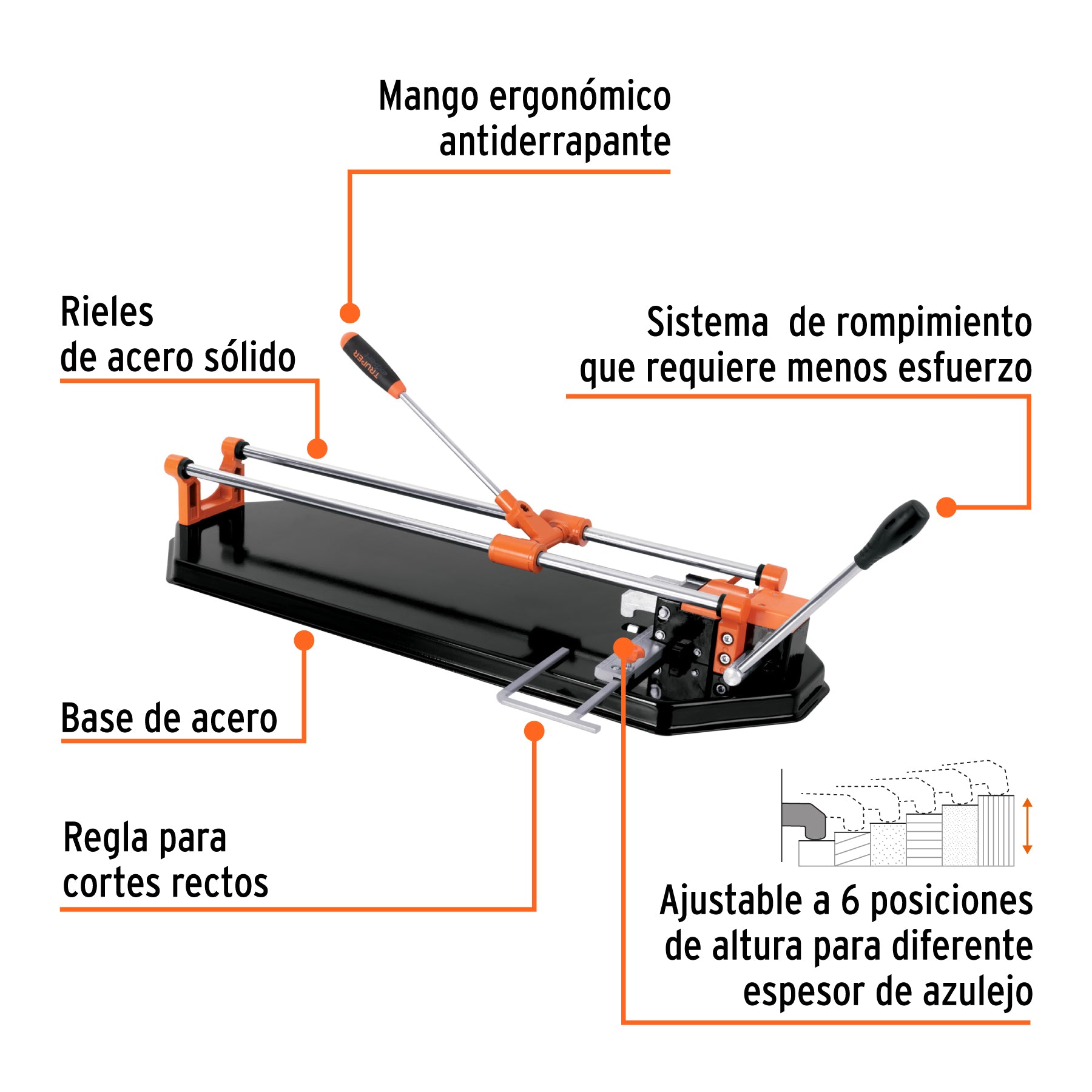 Cortador azulejo 24" (60cm) romp.multipunto en caja, EXPERT