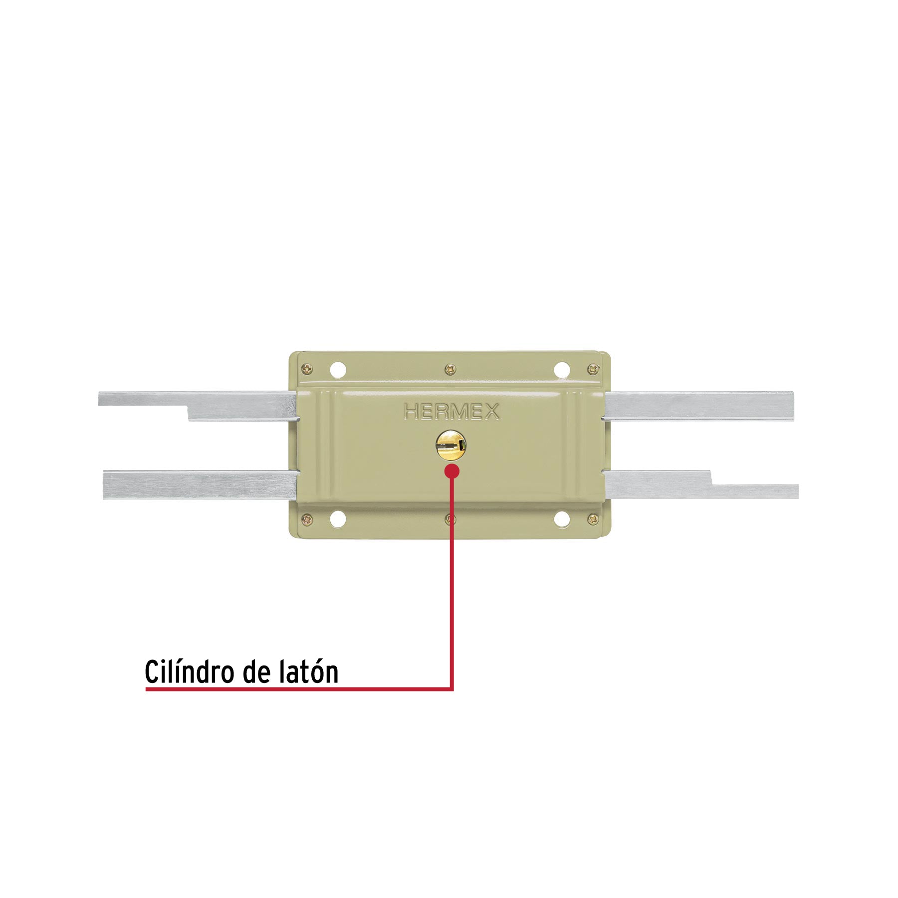 Cerradura doble barra, doble cerrojo, HERMEX