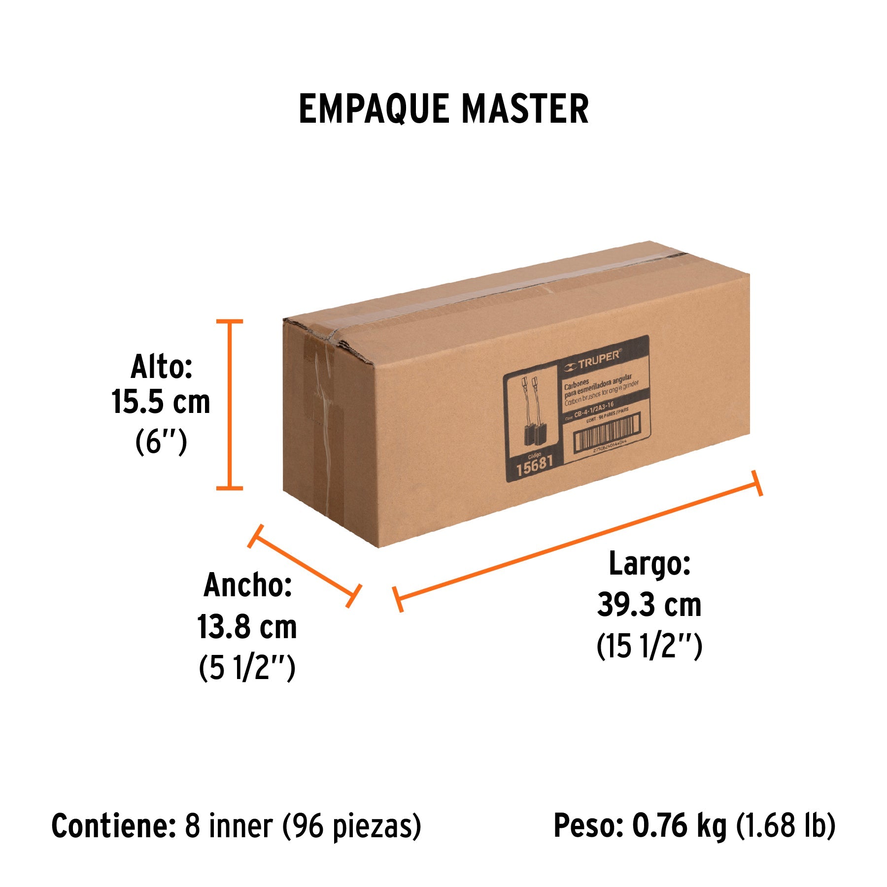 Bolsa con 2 carbones de repuesto para ESMA-4-1/2A3, TRUPER - Empaque