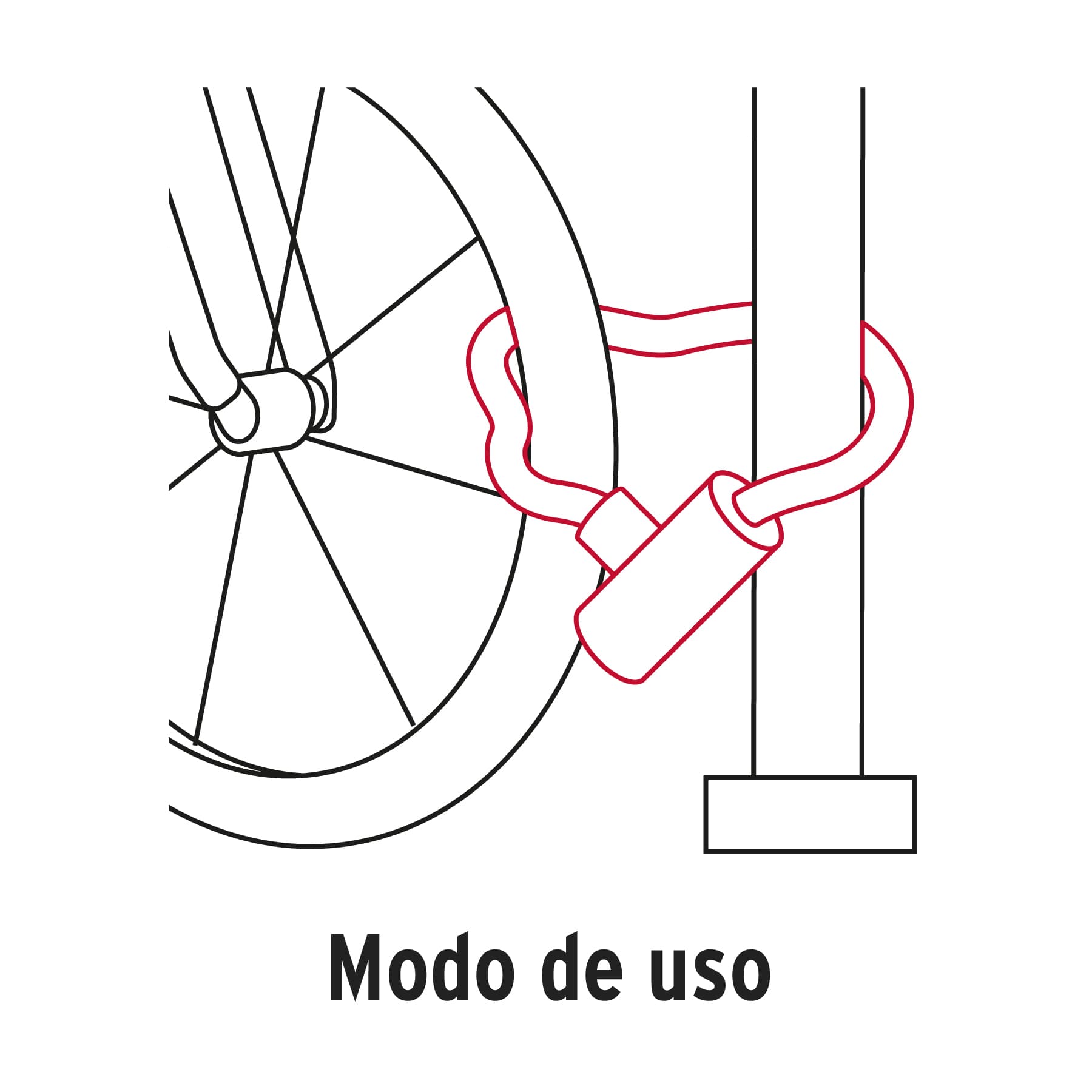 Candado con cadena forrada de 10 mm, HERMEX