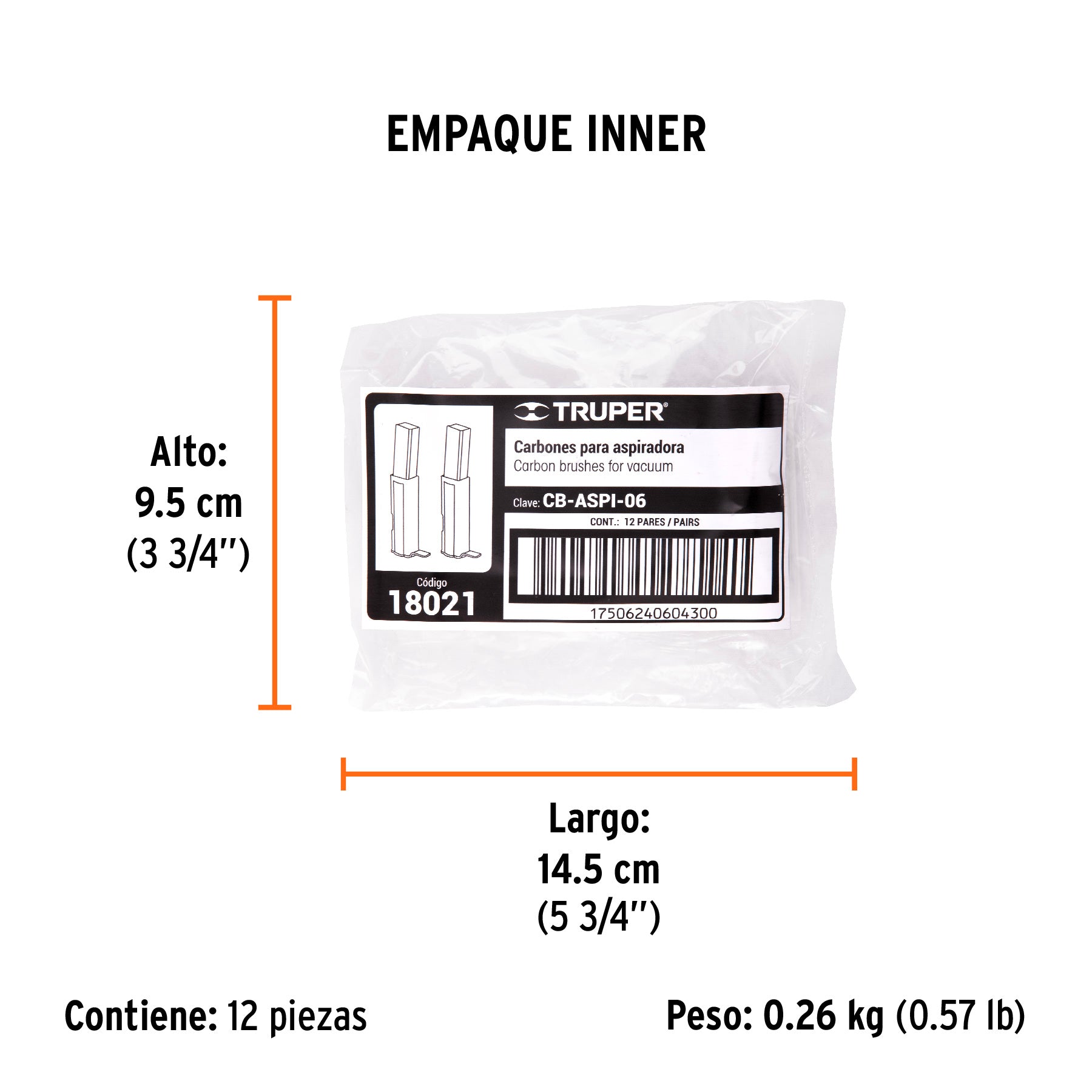 Bolsa con 2 carbones de repuesto para ASPI-06, TRUPER - Empaque