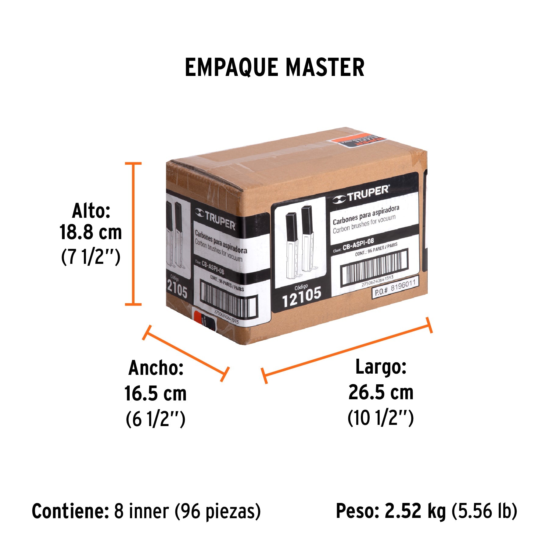 Bolsa con 2 carbones de repuesto para ASPI-08, TRUPER - Empaque