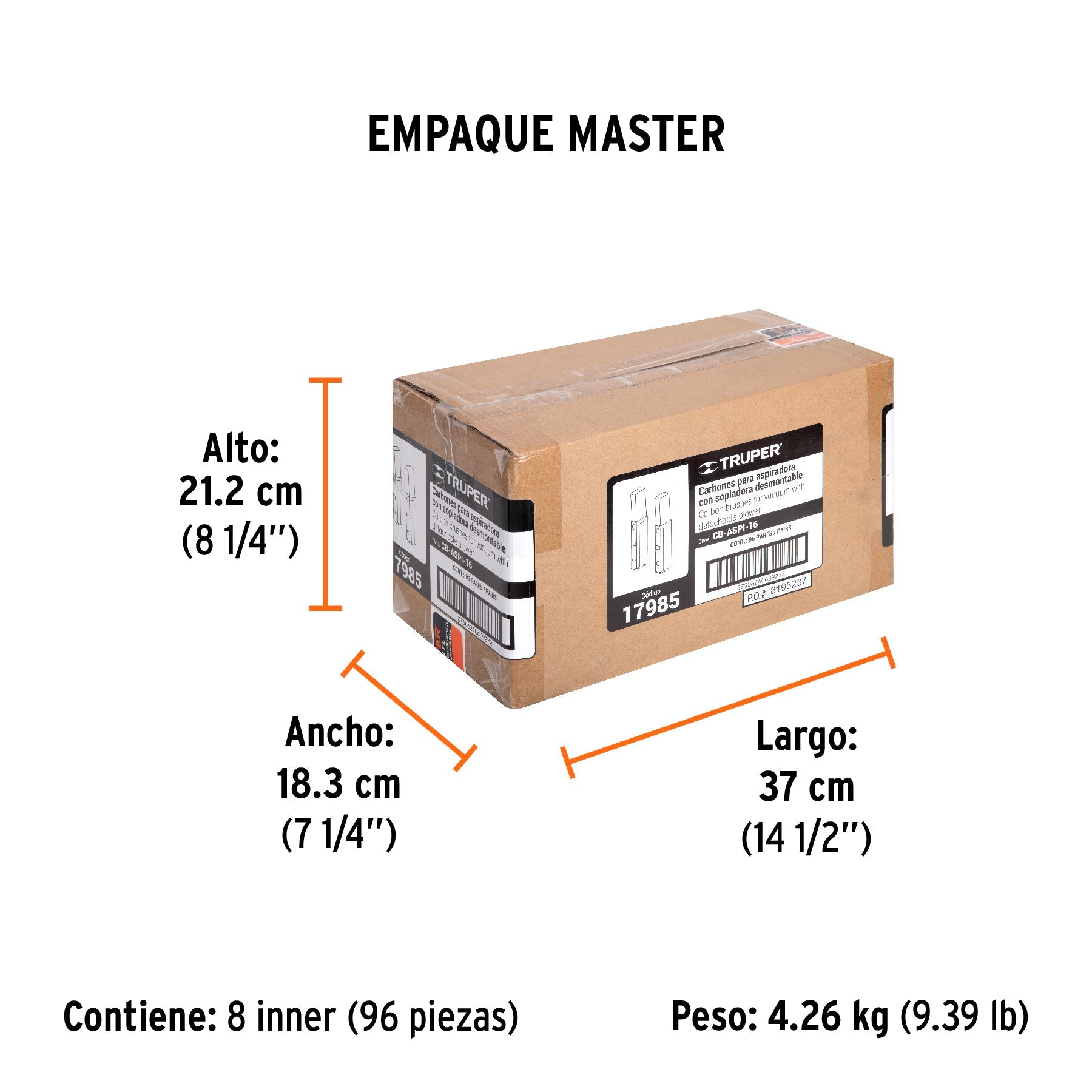 Bolsa con 2 carbones de repuesto para ASPI-16, TRUPER - Empaque