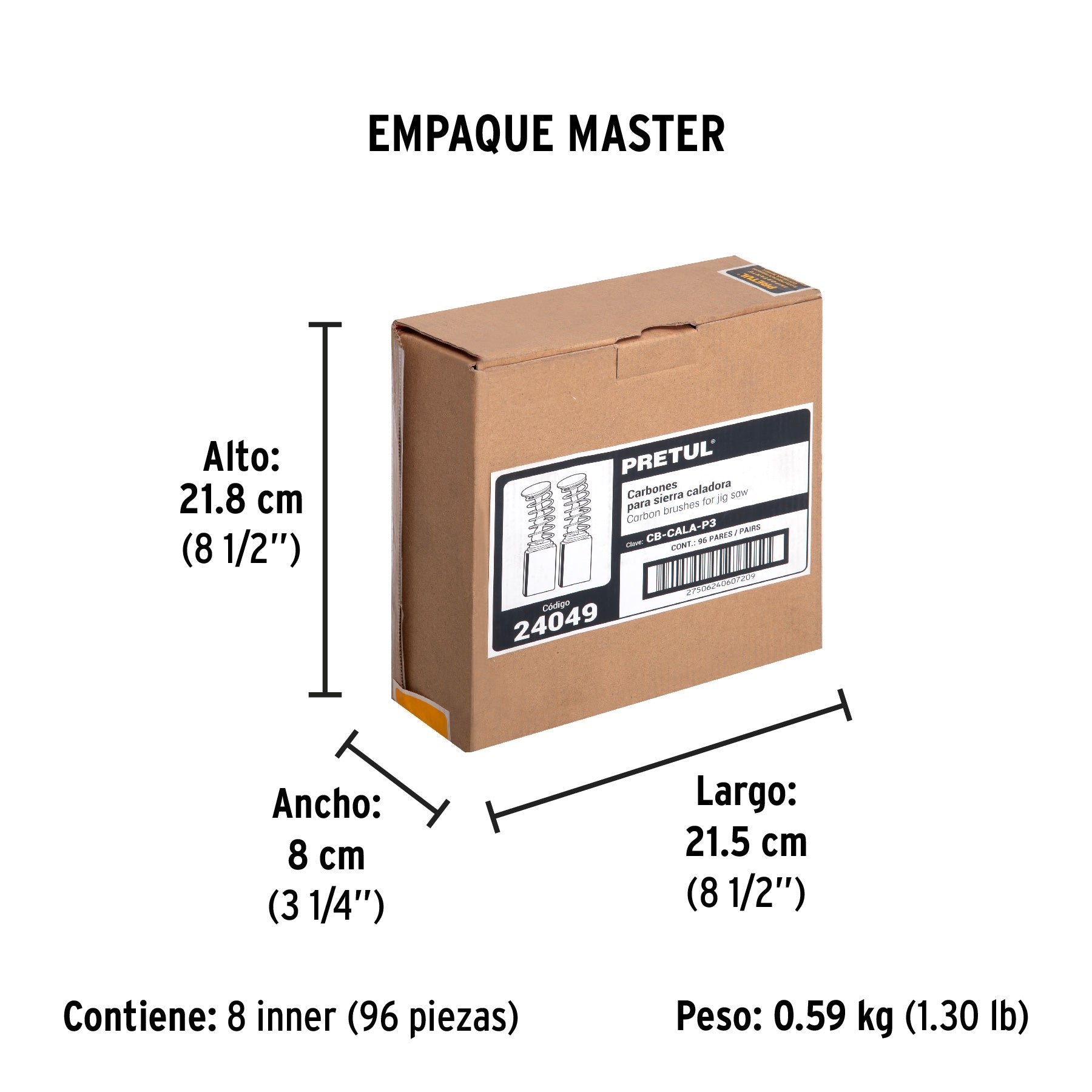 Bolsa con 2 carbones de repuesto para CALA-P3, PRETUL - Empaque