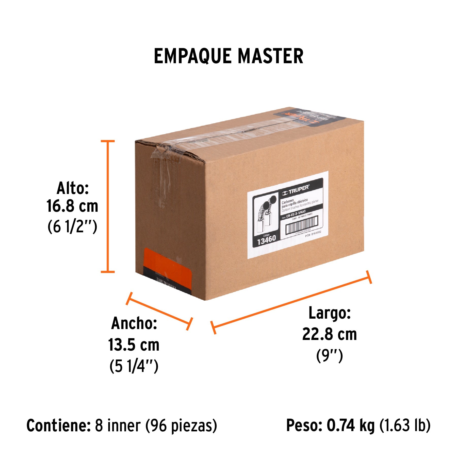 Bolsa con 2 carbones para CEPEL-3-1/4A3 y 1/4A2,TRUPER - Empaque