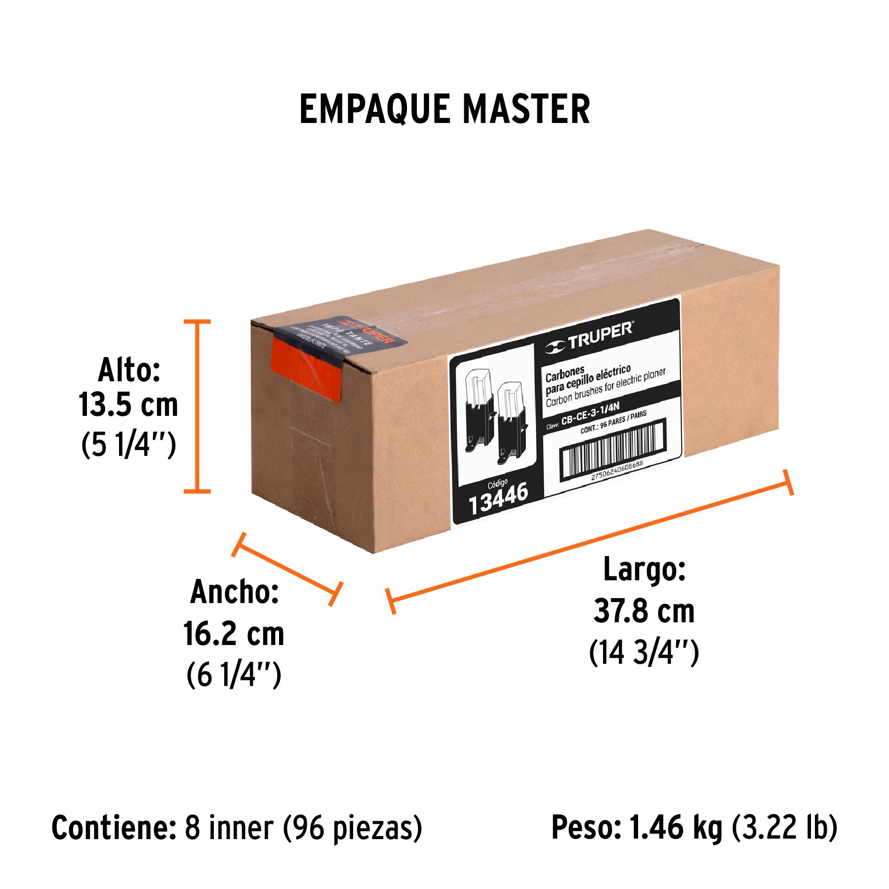 Bolsa con 2 carbones de repuesto para CEPEL-3-1/4N, TRUPER - Empaque