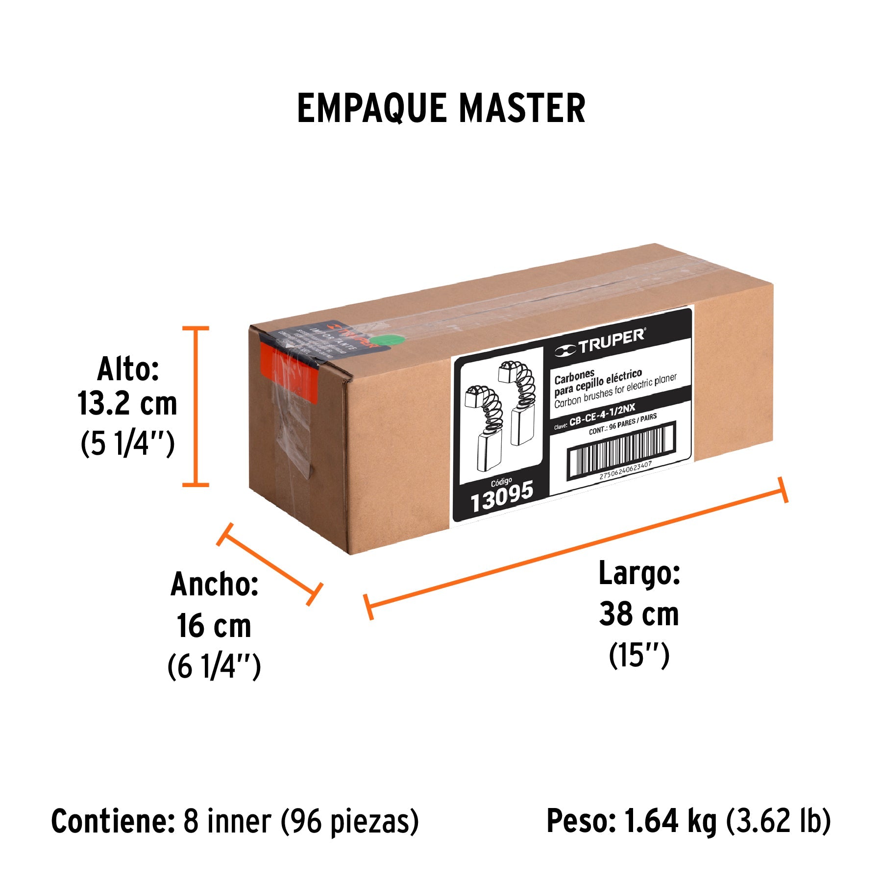 Bolsa con 2 carbones de repuesto para CEPEL-4-1/2NX, TRUPER - Empaque