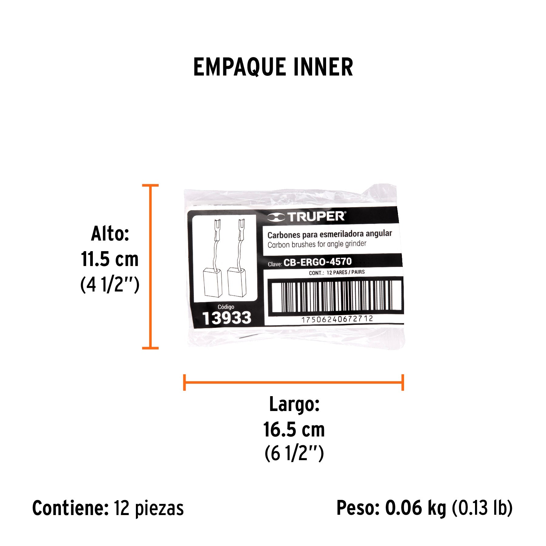 Bolsa con 2 carbones de repuesto para ERGO-4570, TRUPER - Empaque