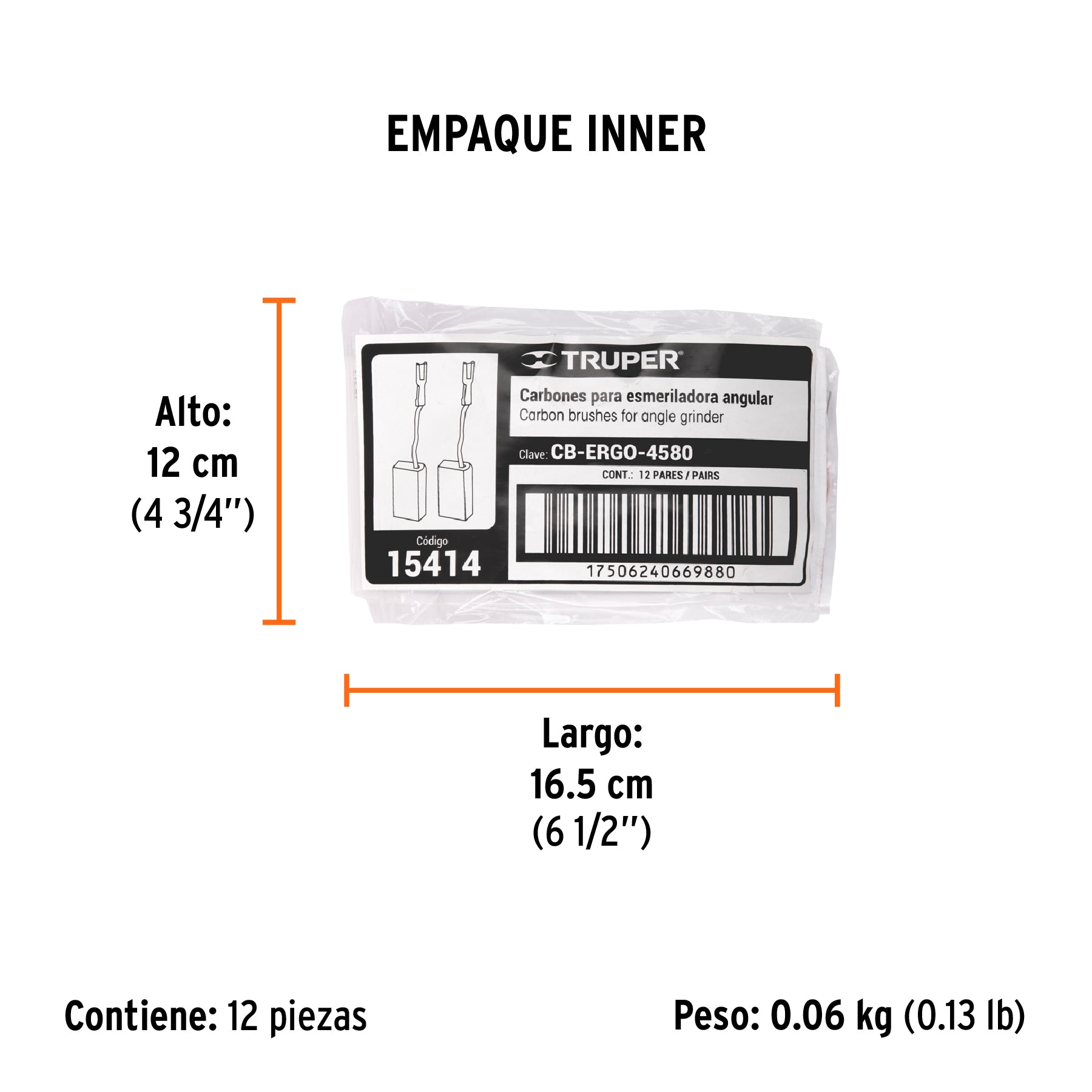 Bolsa con 2 carbones de repuesto para ERGO-4580, TRUPER - Empaque