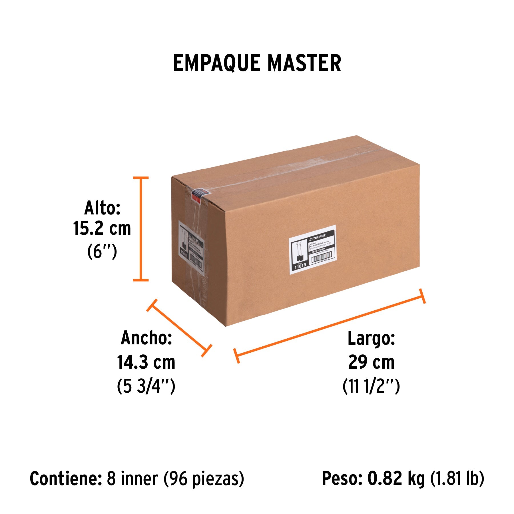 Bolsa con 2 carbones de repuesto para ESMA-4-1/2A11, TRUPER - Empaque