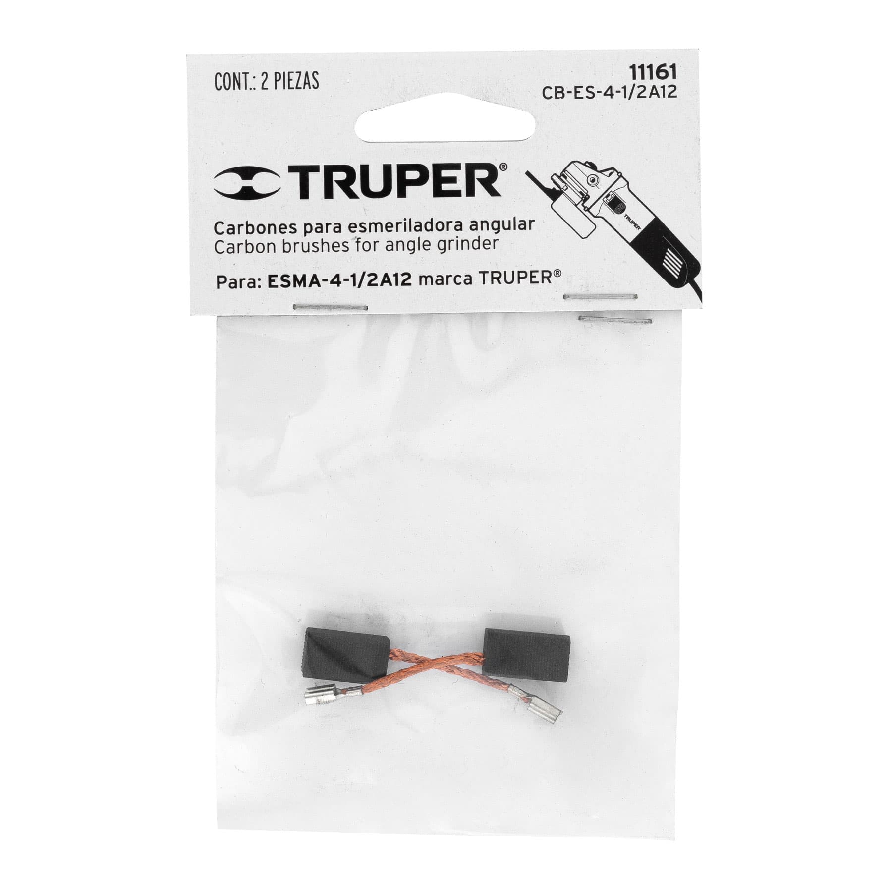 Bolsa con 2 carbones de repuesto para ESMA-4-1/2A12, TRUPER