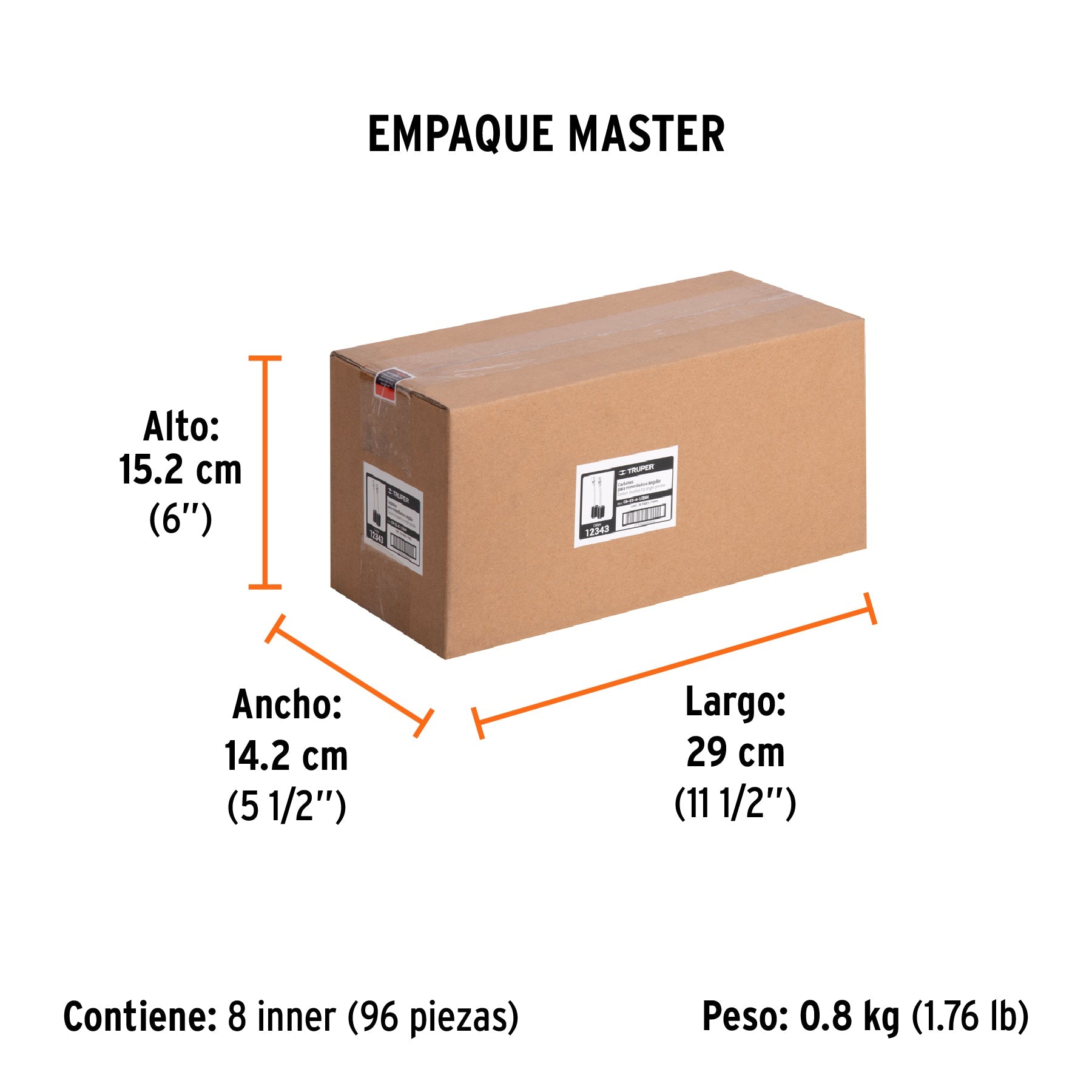Bolsa con 2 carbones de repuesto para ESMA-4-1/2N4, TRUPER - Empaque