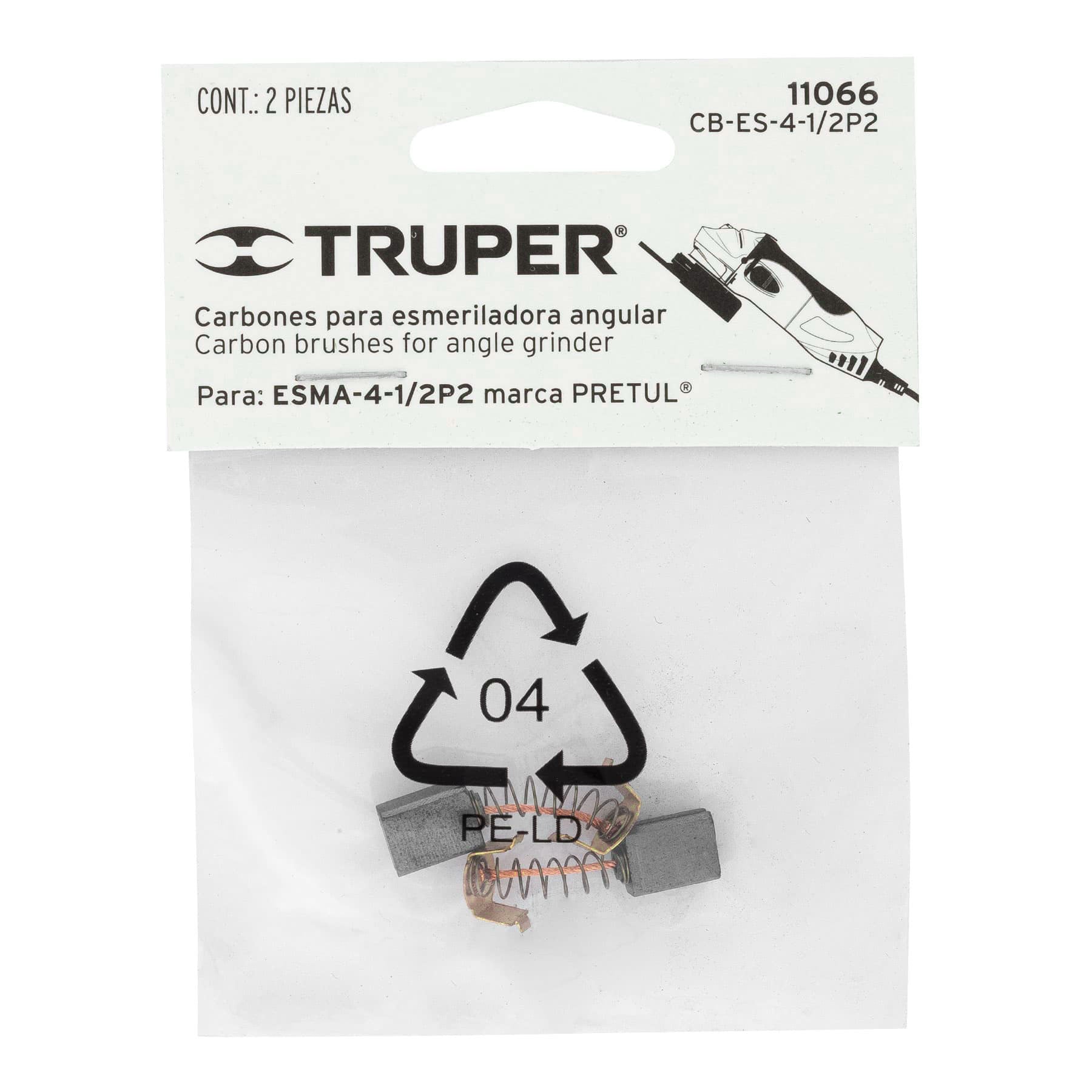 Bolsa con 2 carbones de repuesto para ESMA-4-1/2P2, TRUPER