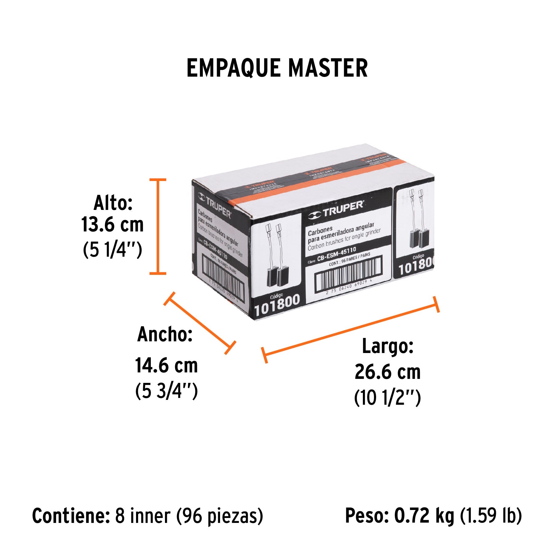 Bolsa con 2 carbones de repuesto para ESM-45110, TRUPER - Empaque