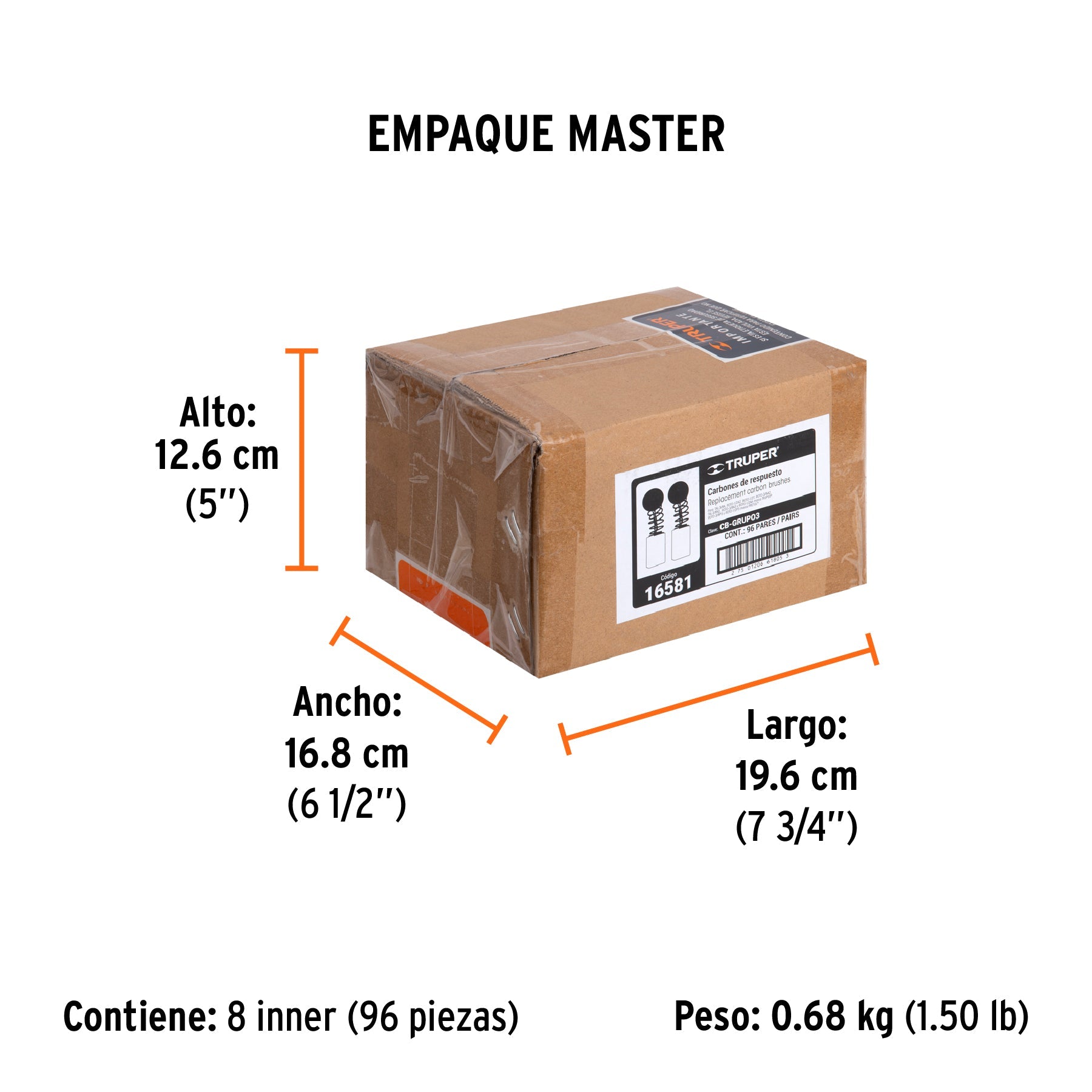 Bolsa con 2 carbones p/rotomartillos y taladro Grupo3,TRUPER - Empaque