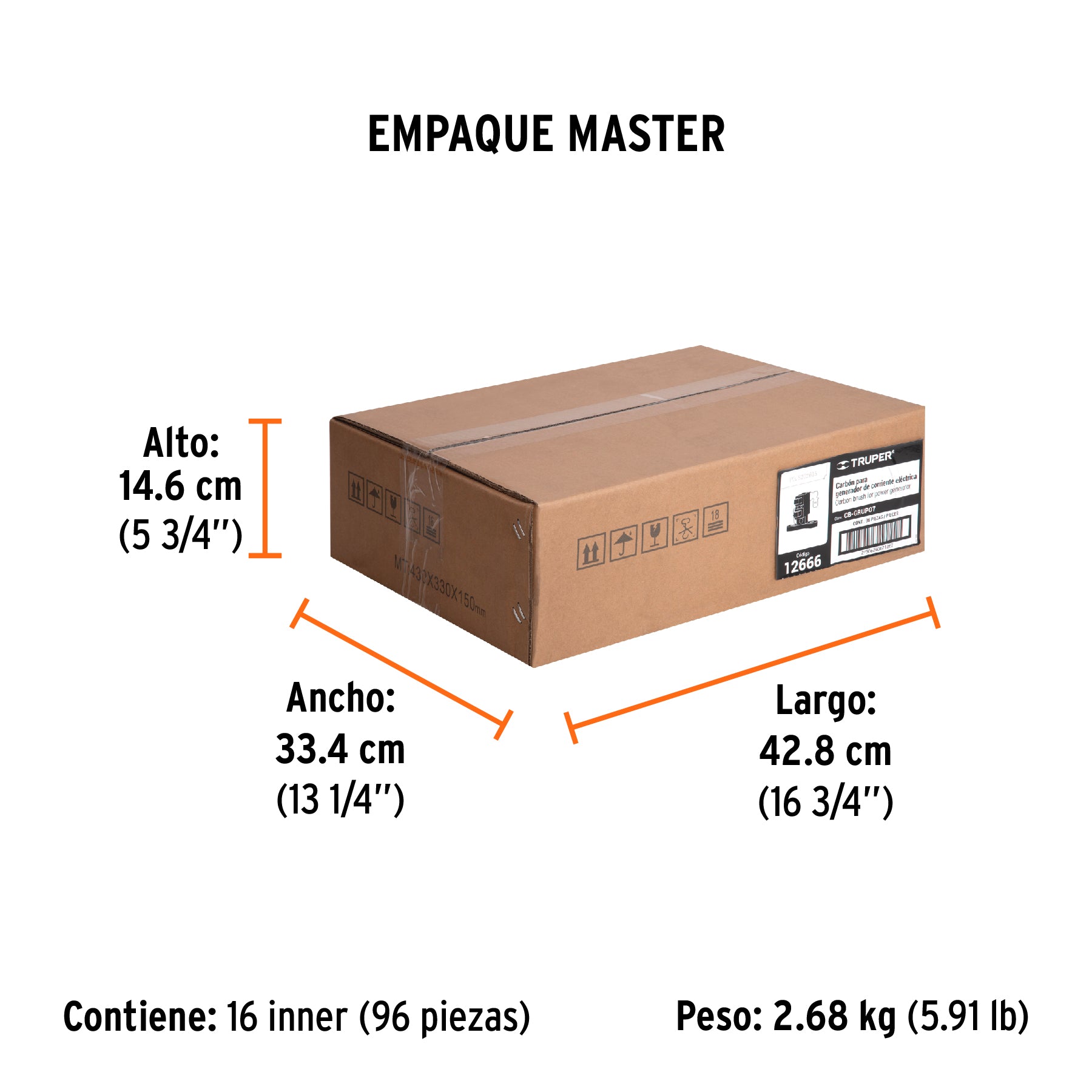 Bolsa con 2 carbones para generadores Grupo 7, TRUPER - Empaque