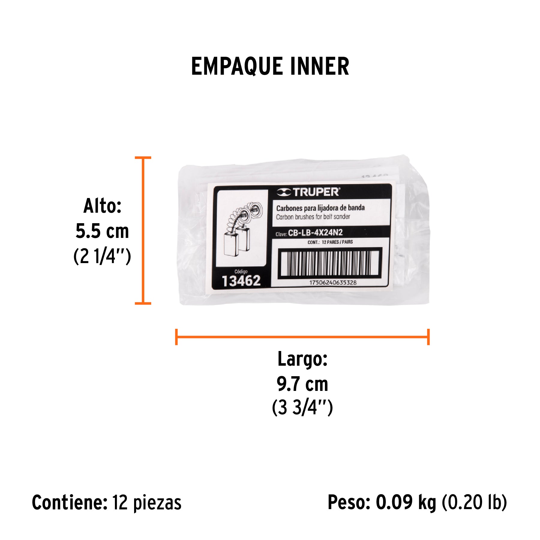 Bolsa con 2 carbones de repuesto para LIBA-4X24N2, TRUPER - Empaque