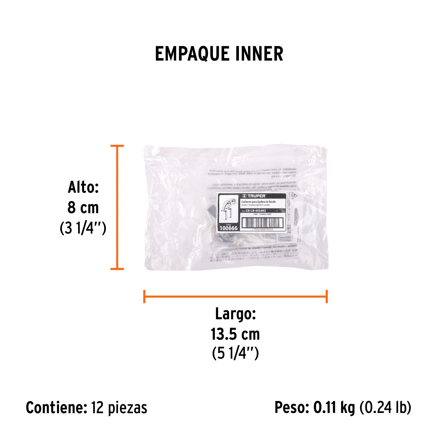 Bolsa con 2 carbones de repuesto para LIBA-4X24N3, TRUPER - Empaque