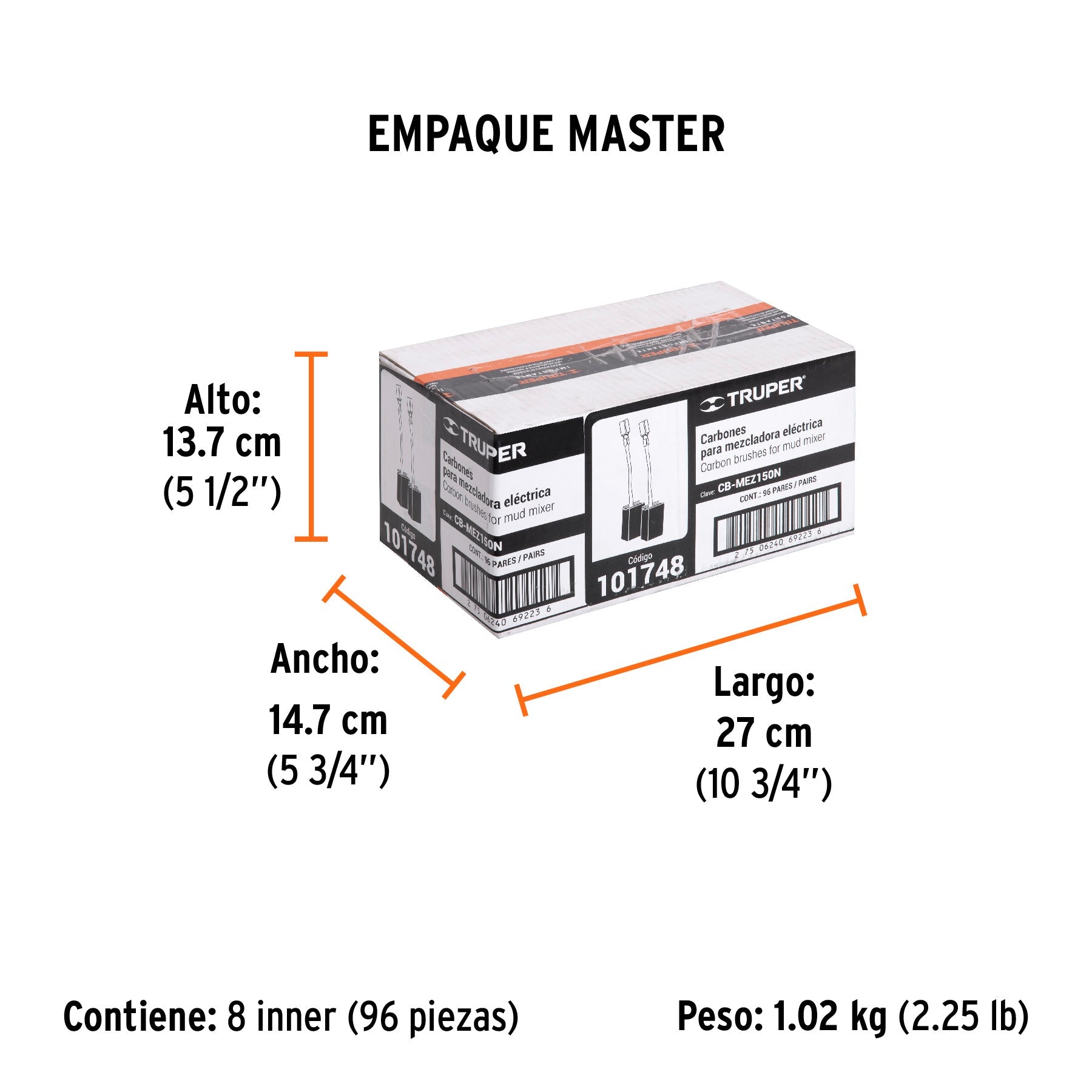 Bolsa con 2 carbones de repuesto para MEZ-150N, TRUPER - Empaque