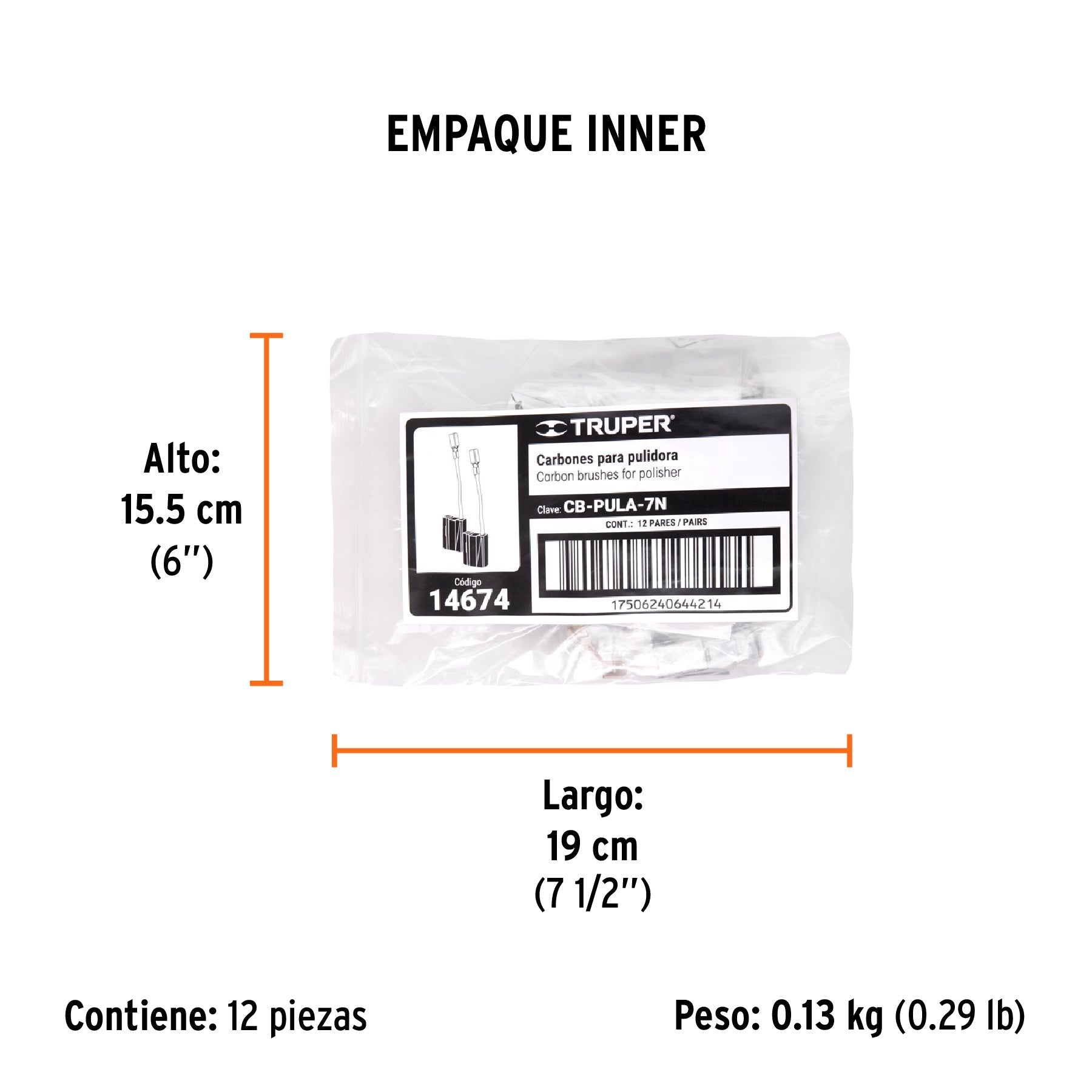 Bolsa con 2 carbones de repuesto para PULA-7N, TRUPER - Empaque