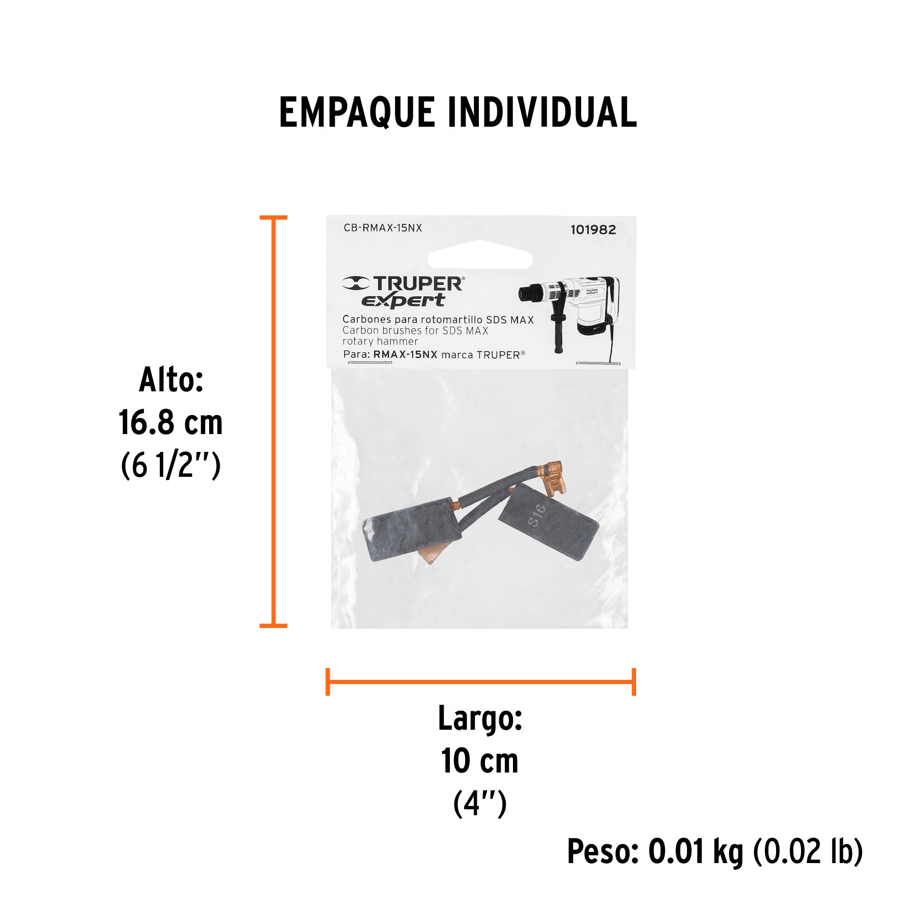 Bolsa con 2 carbones de repuesto para RMAX-15NX, TRUPER - Empaque