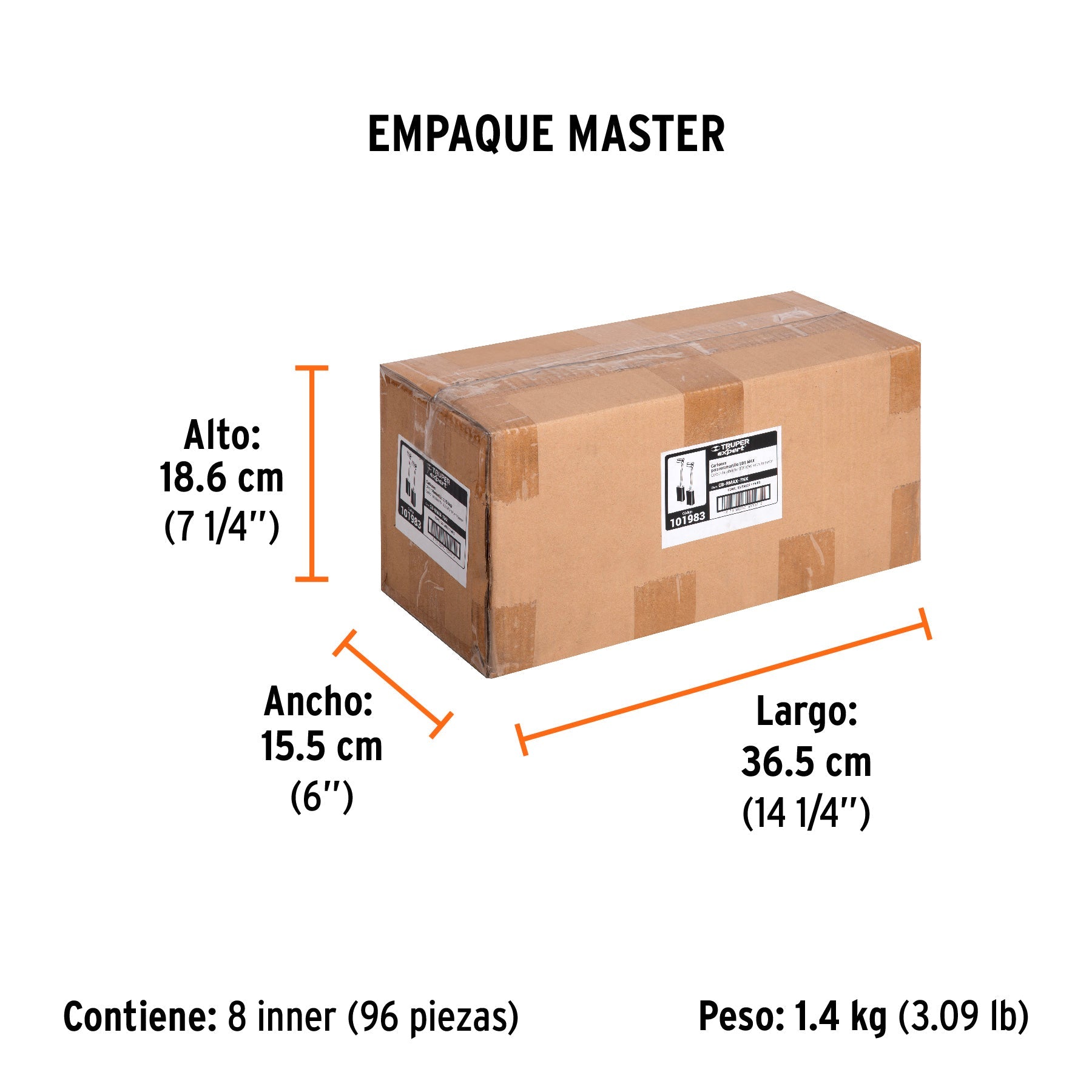 Bolsa con 2 carbones de repuesto para RMAX-7NX, TRUPER - Empaque