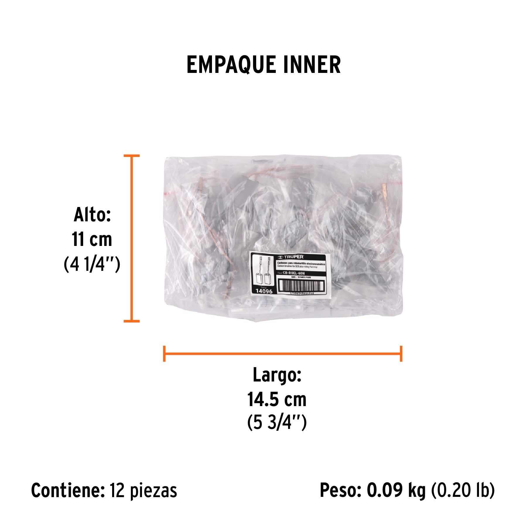 Bolsa con 2 carbones de repuesto para ROEL-60N, TRUPER - Empaque