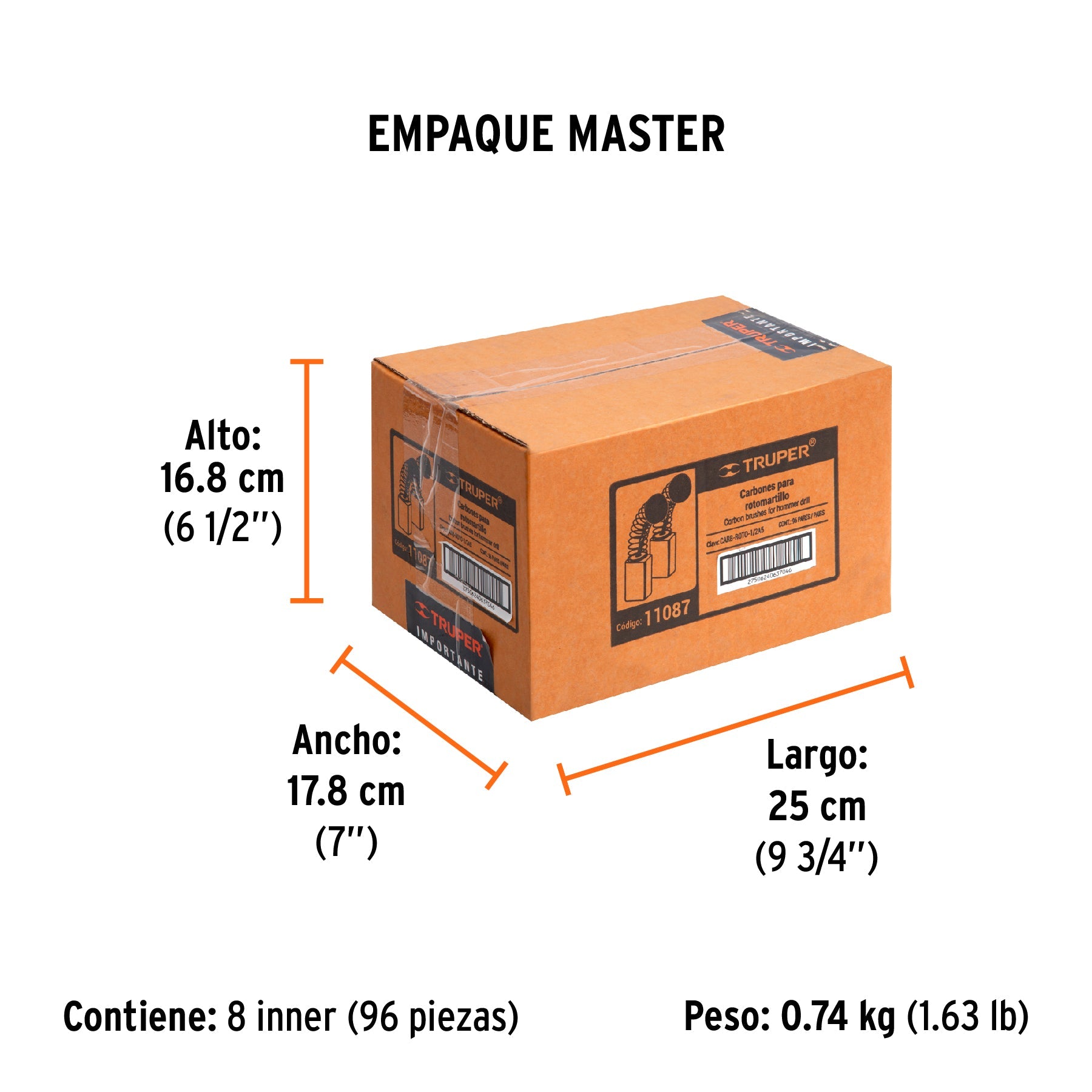 Bolsa con 2 carbones de repuesto para ROTO-1/2A5, TRUPER - Empaque