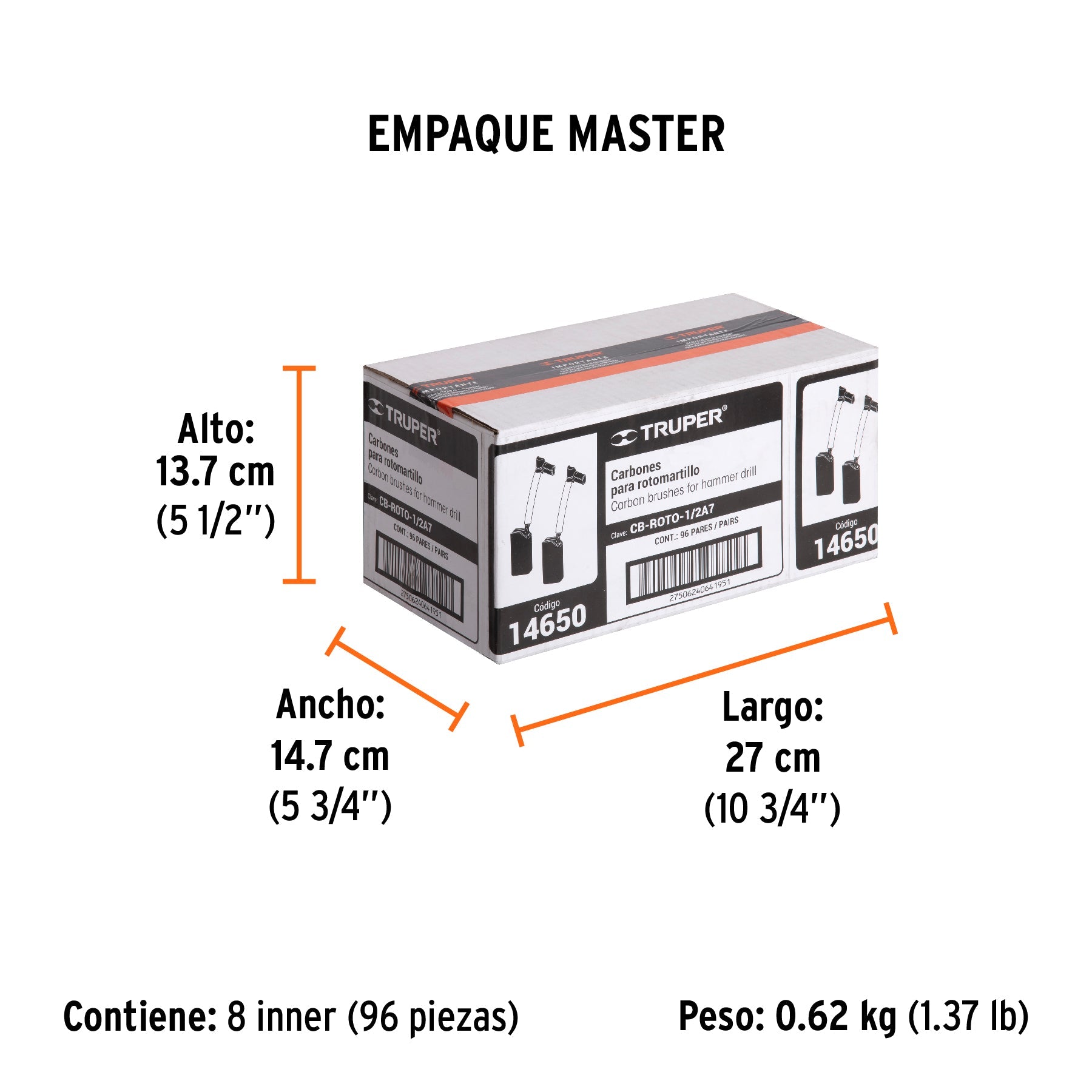 Bolsa con 2 carbones de repuesto para ROTO-1/2A7, TRUPER - Empaque