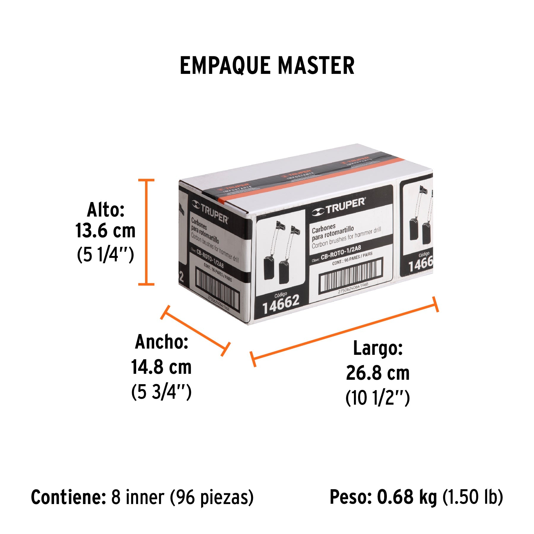 Bolsa con 2 carbones de repuesto para ROTO-1/2A8, TRUPER - Empaque