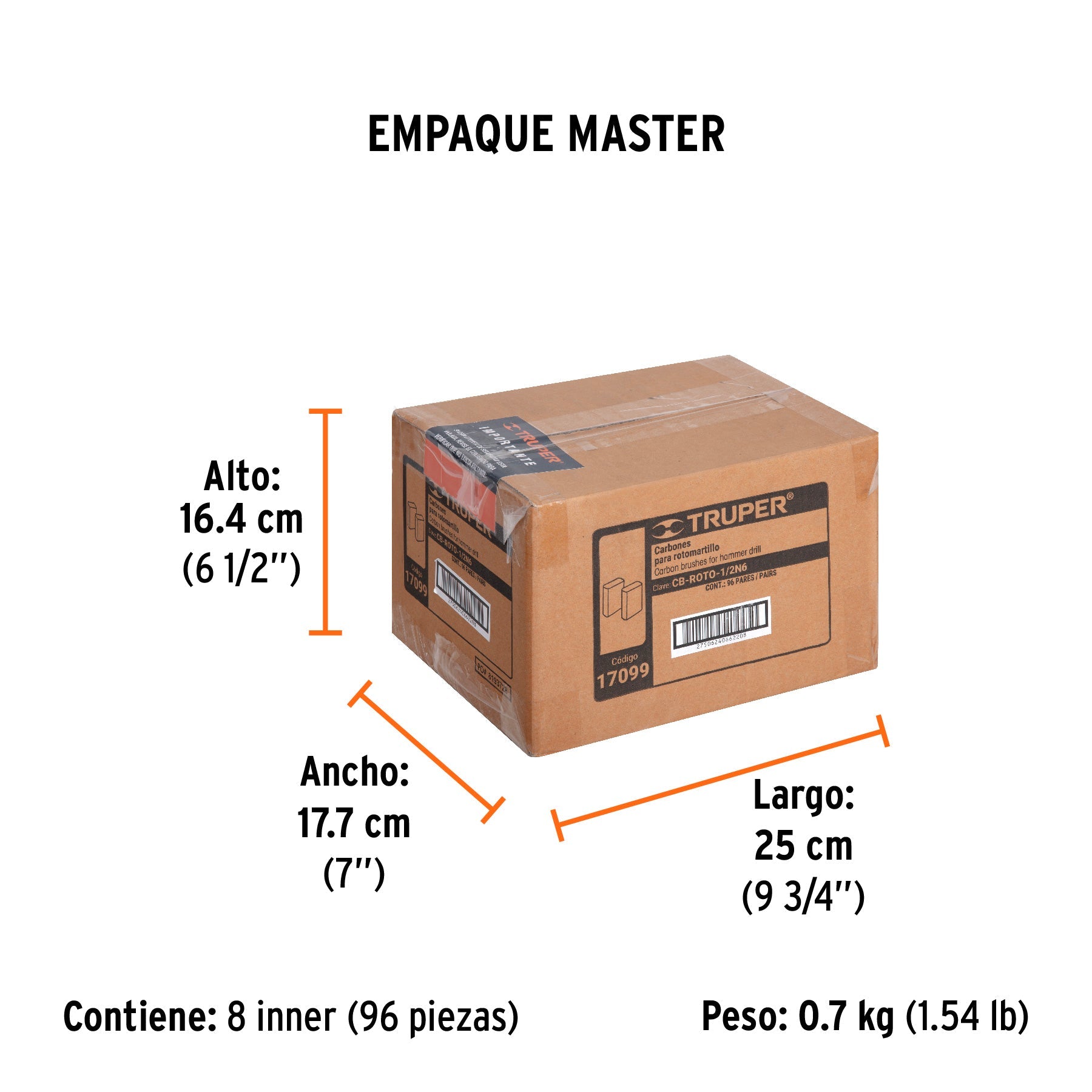 Bolsa con 2 carbones de repuesto para ROTO-1/2N6, TRUPER - Empaque