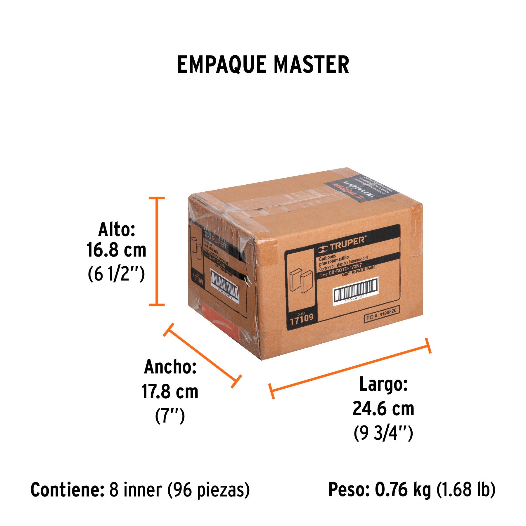 Bolsa con 2 carbones de repuesto para ROTO-1/2N7, TRUPER - Empaque