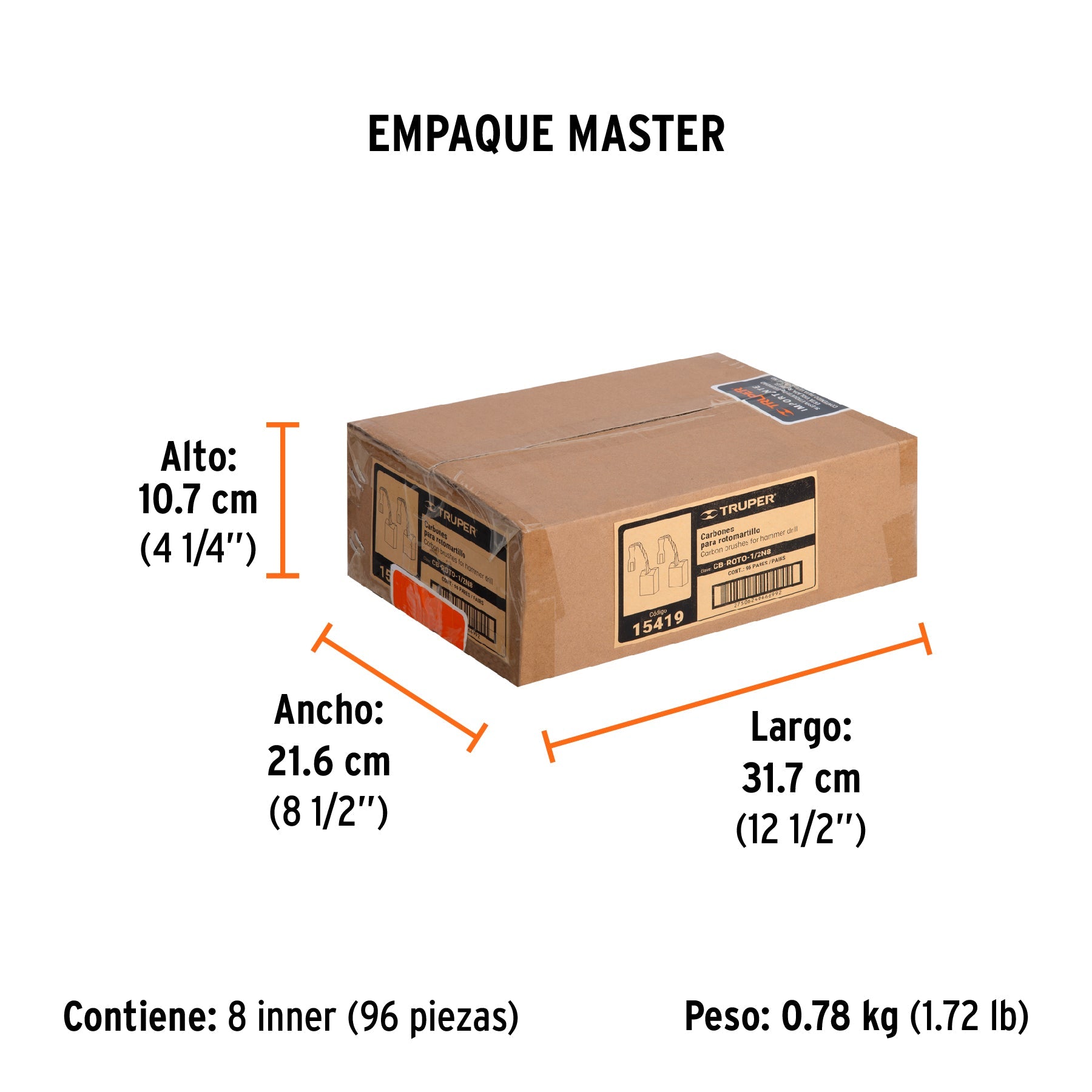 Bolsa con 2 carbones de repuesto para ROTO-1/2N8, TRUPER - Empaque