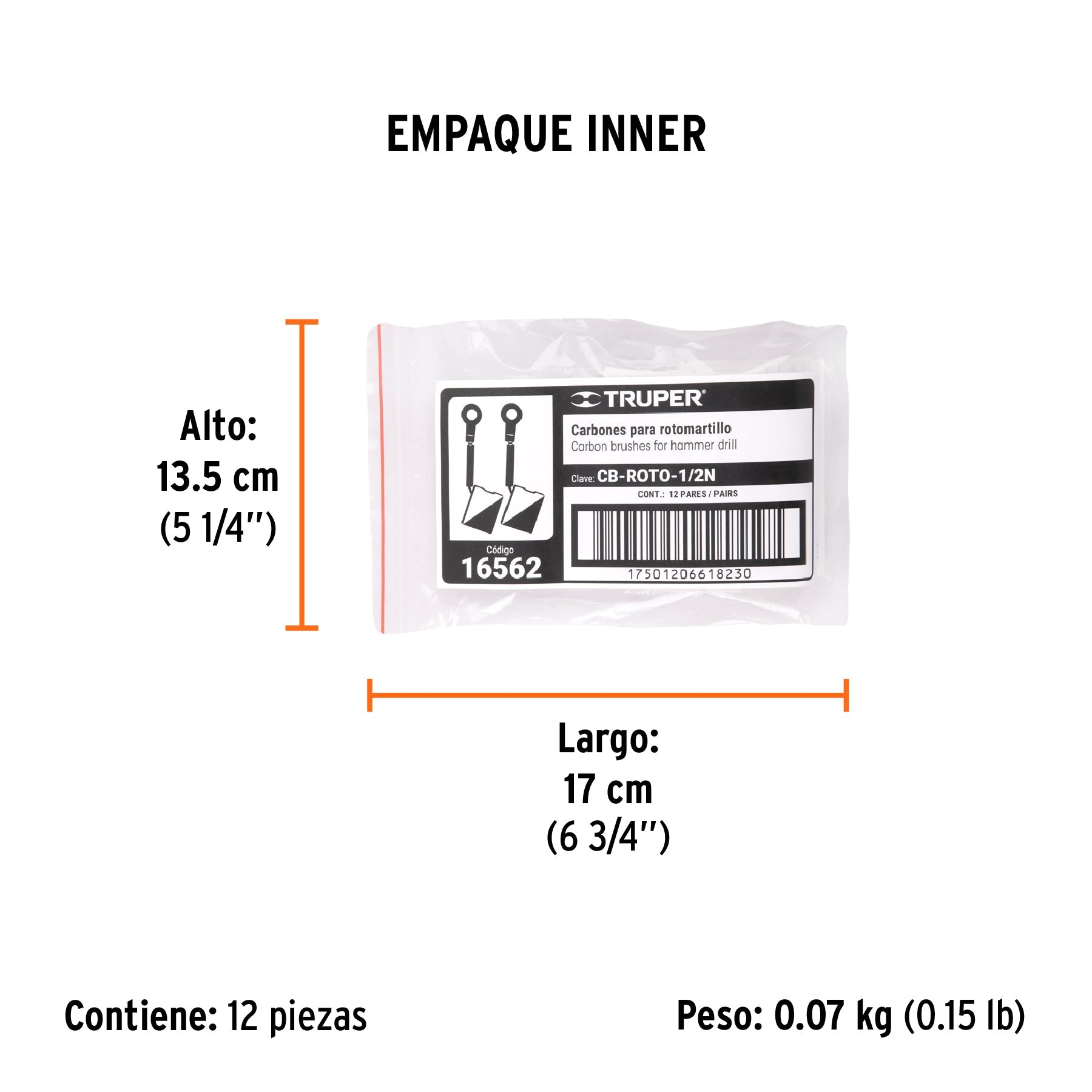 Bolsa con 2 carbones de repuesto para ROTO-1/2N, TRUPER - Empaque