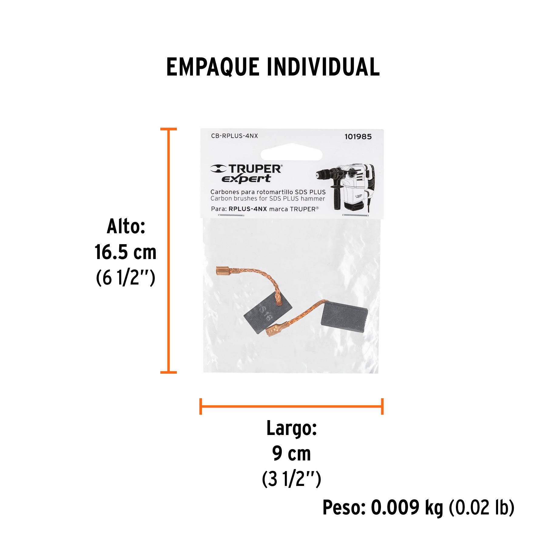 Bolsa con 2 carbones de repuesto para RPLUS-4NX, TRUPER - Empaque