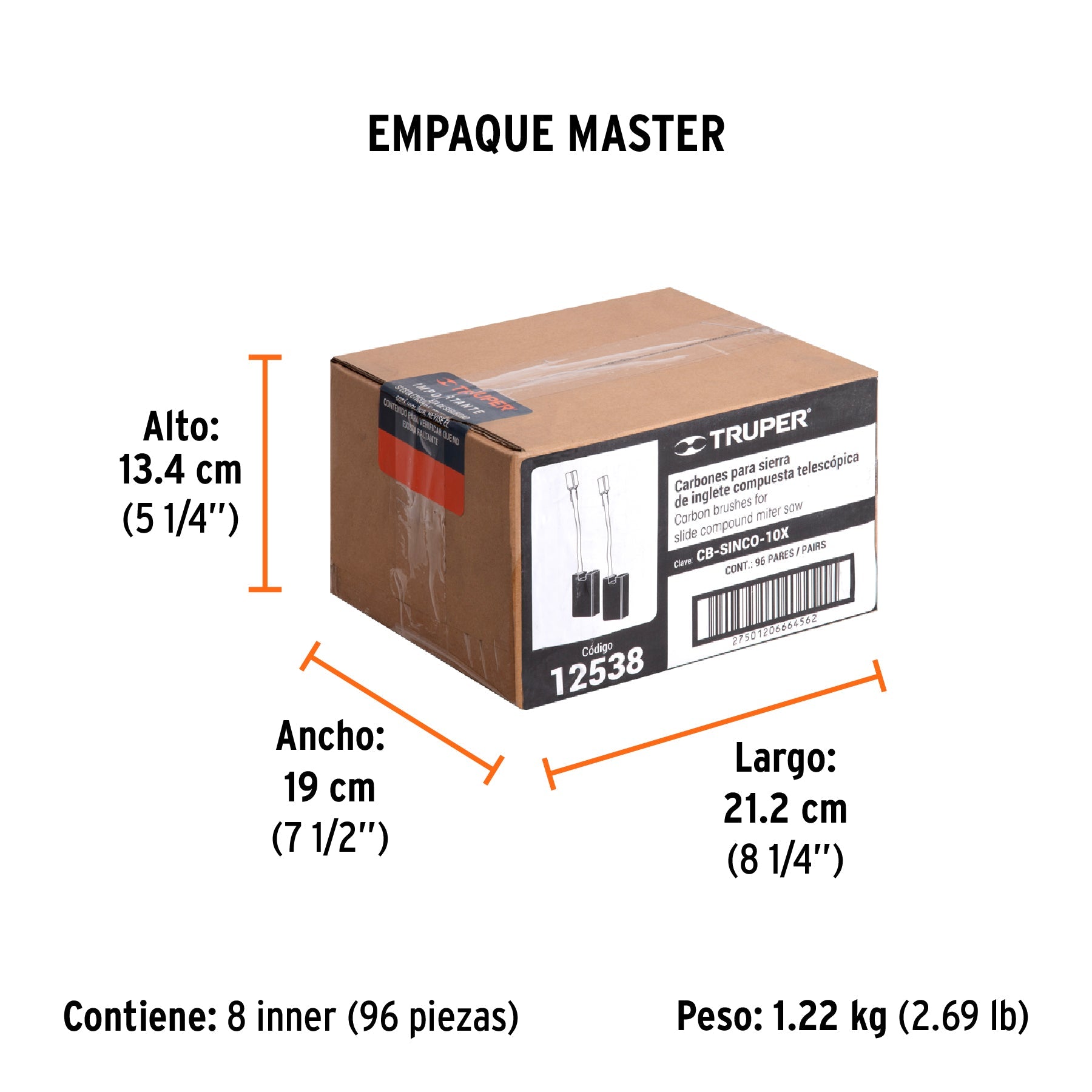 Bolsa con 2 carbones de repuesto para SINCO-10X, TRUPER - Empaque