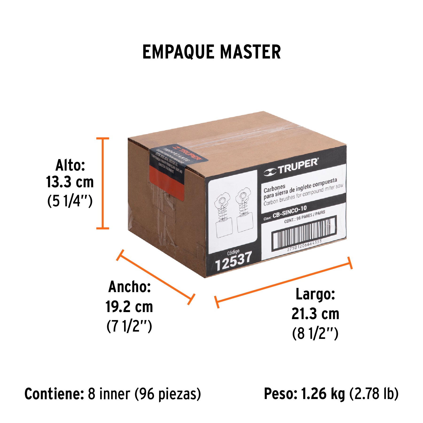 Bolsa con 2 carbones de repuesto para SINCO-10, TRUPER - Empaque