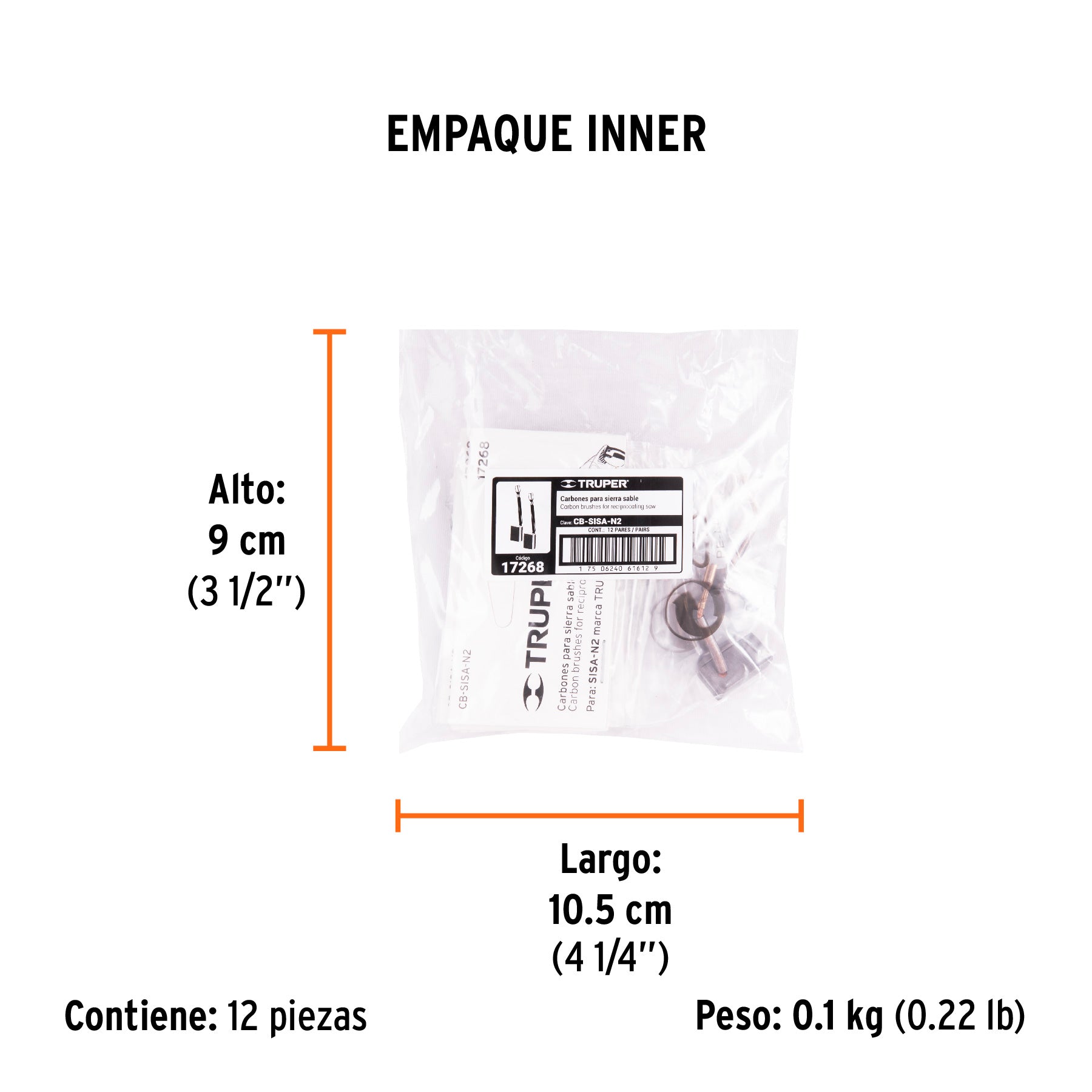 Bolsa con 2 carbones de repuesto para SISA-N2, TRUPER - Empaque