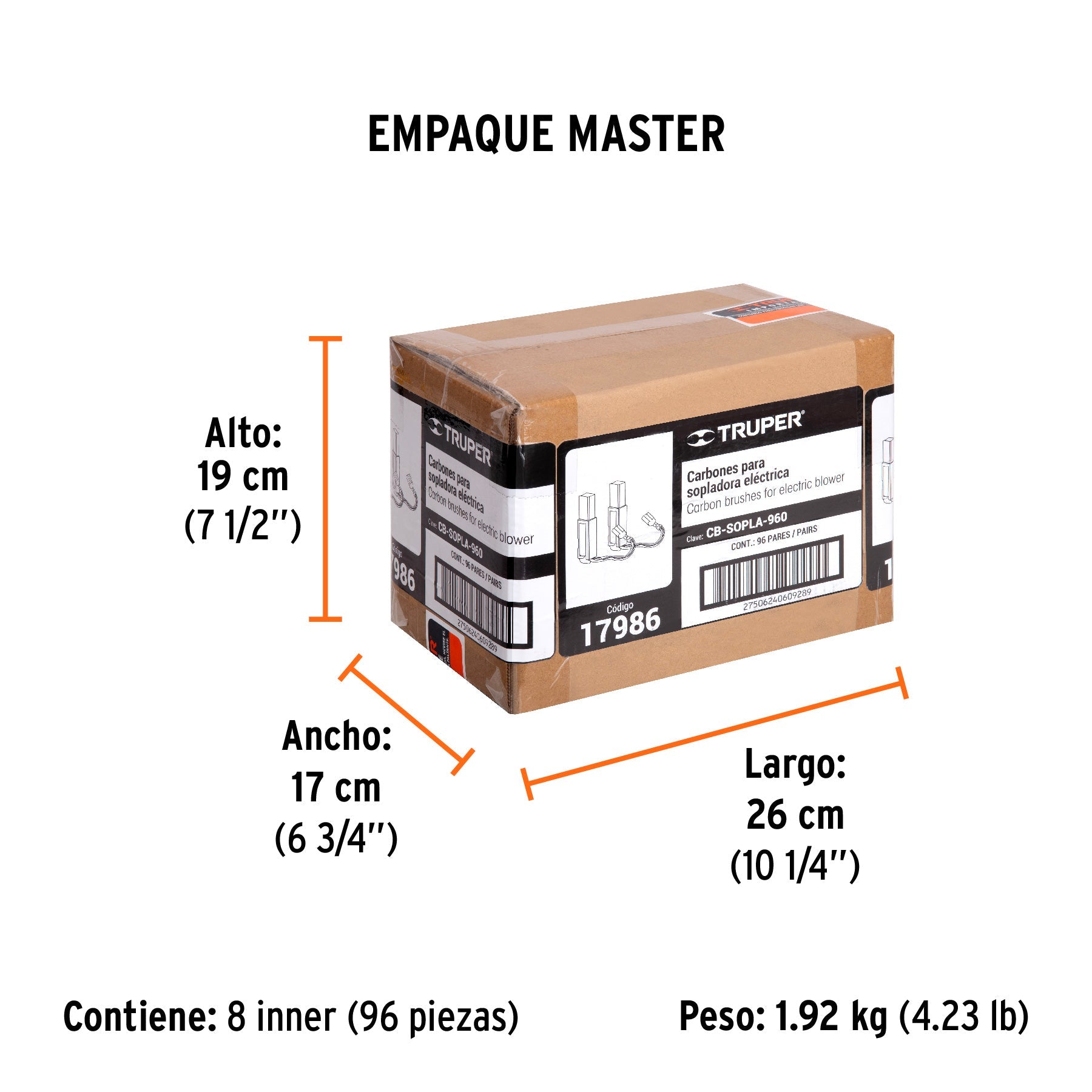 Bolsa con 2 carbones de repuesto para SOPLA-960, TRUPER - Empaque
