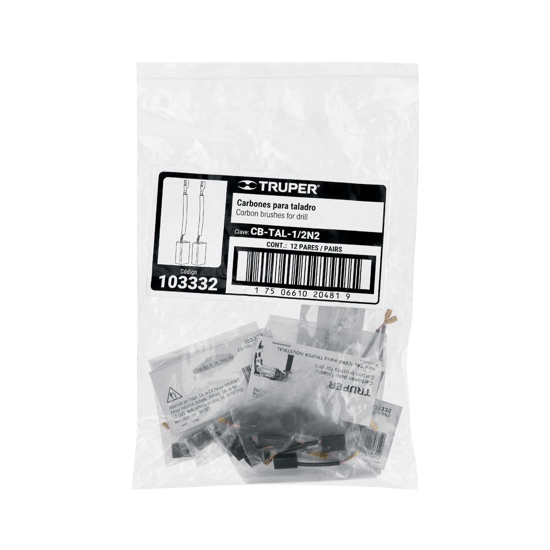 Bolsa con 2 carbones de repuesto para TAL-1/2N2, TRUPER