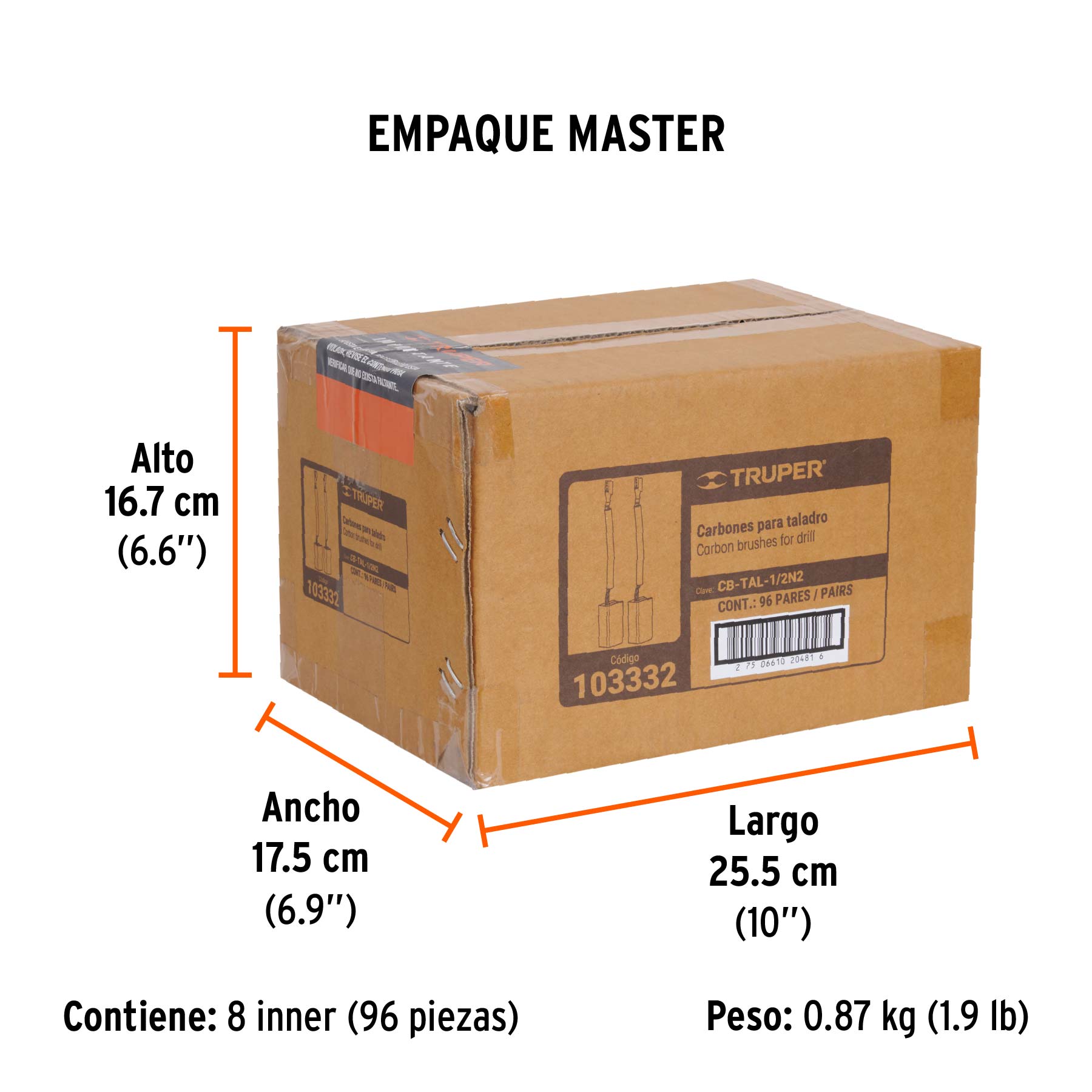 Bolsa con 2 carbones de repuesto para TAL-1/2N2, TRUPER - Empaque