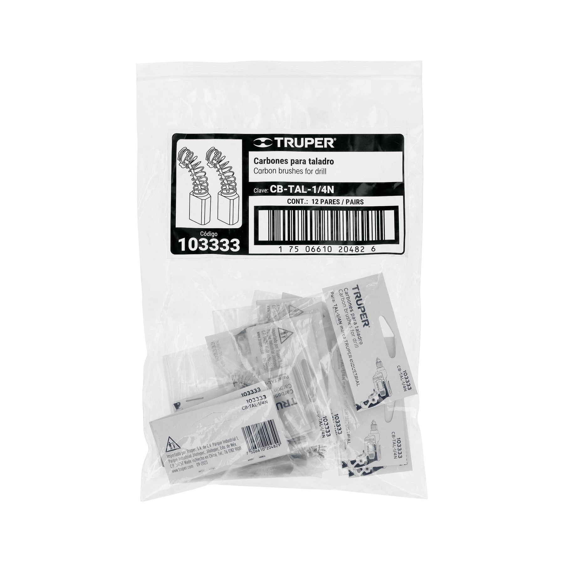 Bolsa con 2 carbones de repuesto para TAL-1/4N, TRUPER