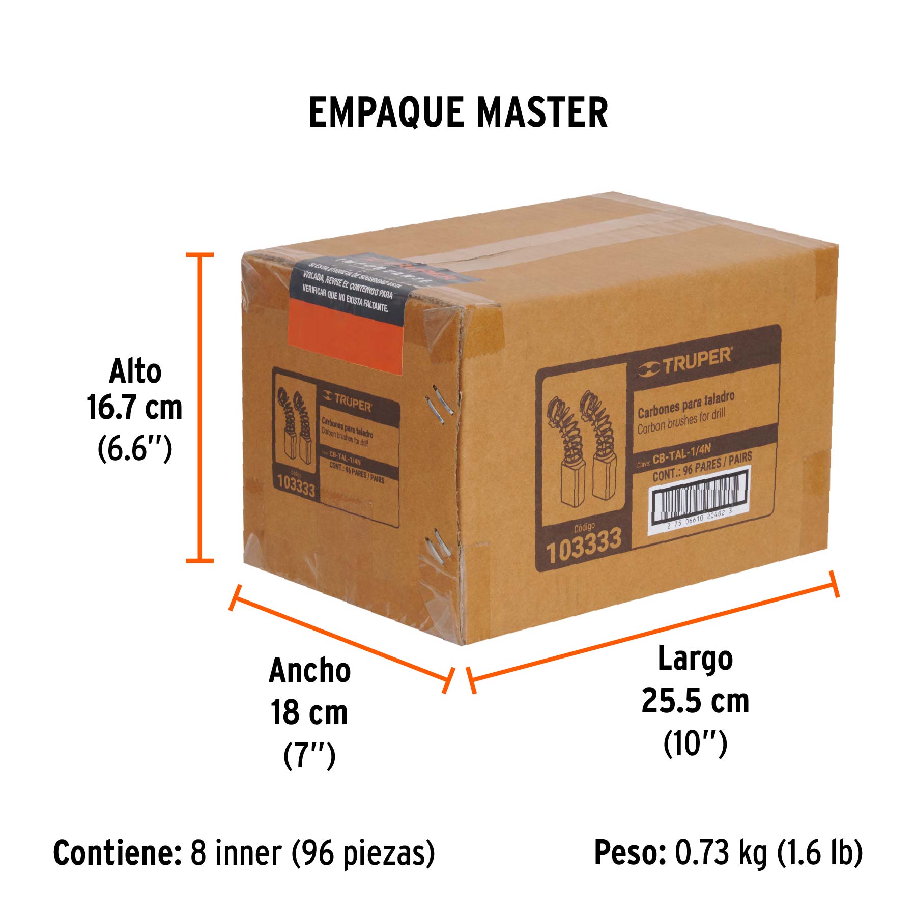 Bolsa con 2 carbones de repuesto para TAL-1/4N, TRUPER - Empaque
