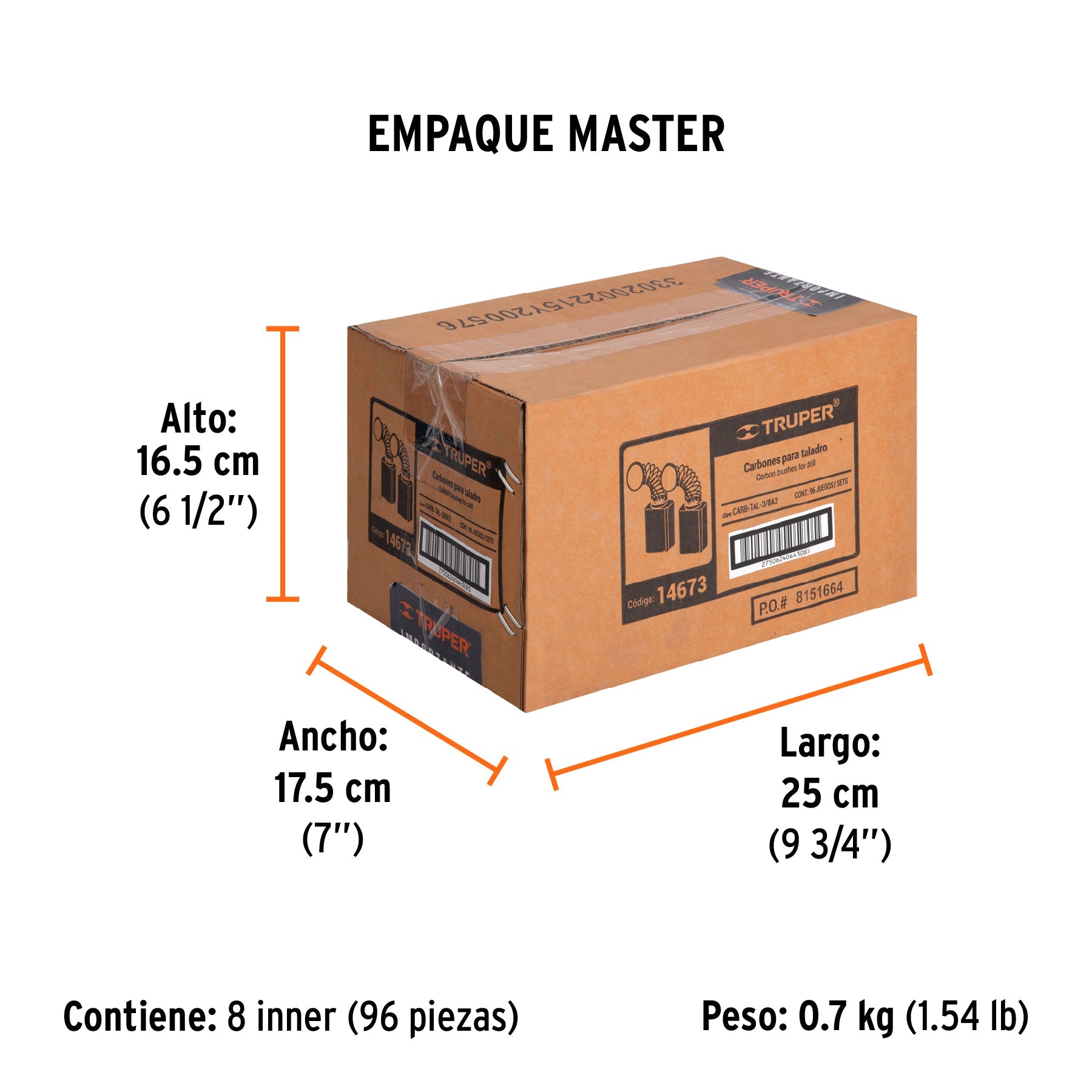 Bolsa con 2 carbones de repuesto para TAL-3/8A2, TRUPER - Empaque