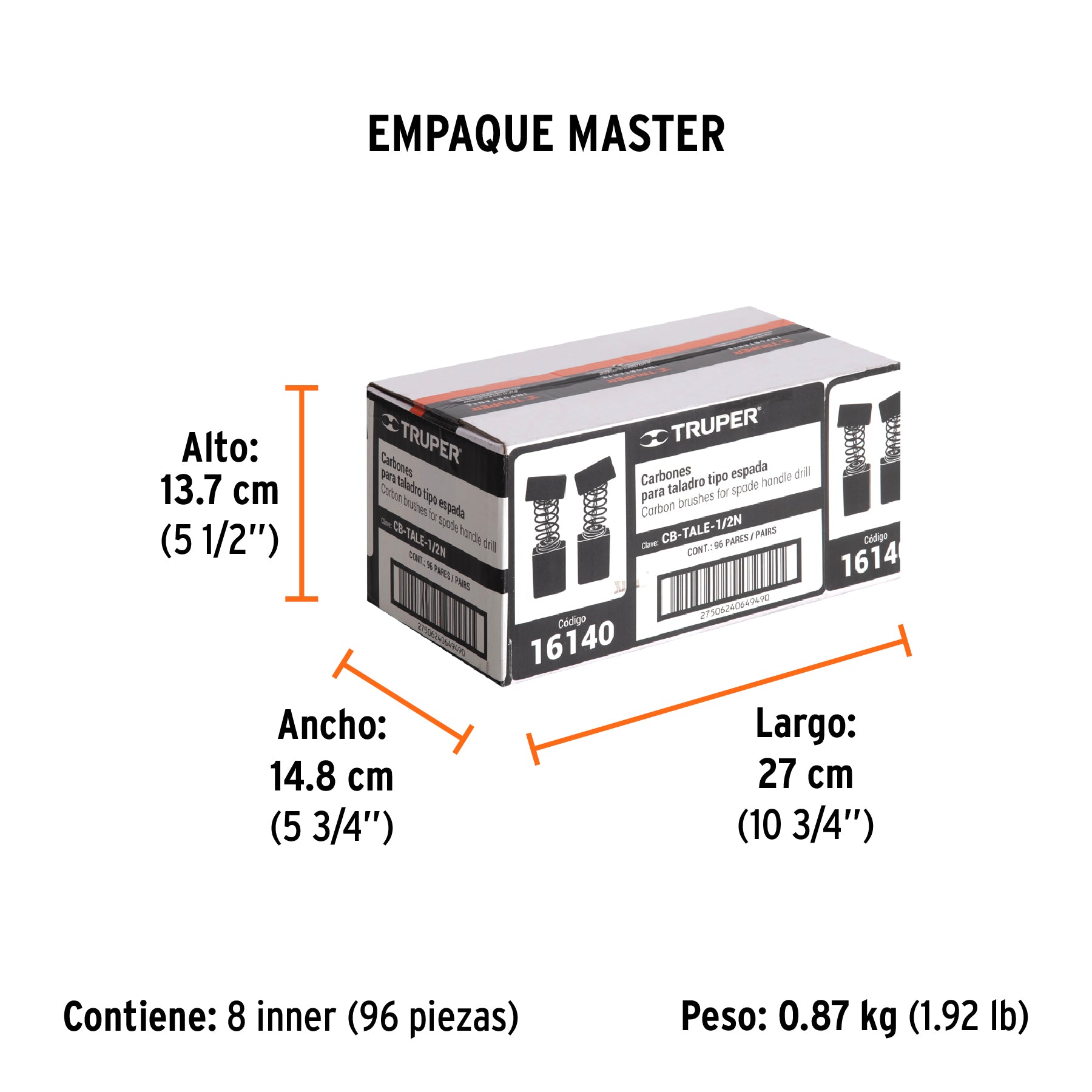 Bolsa con 2 carbones de repuesto para TALE-1/2N, TRUPER - Empaque